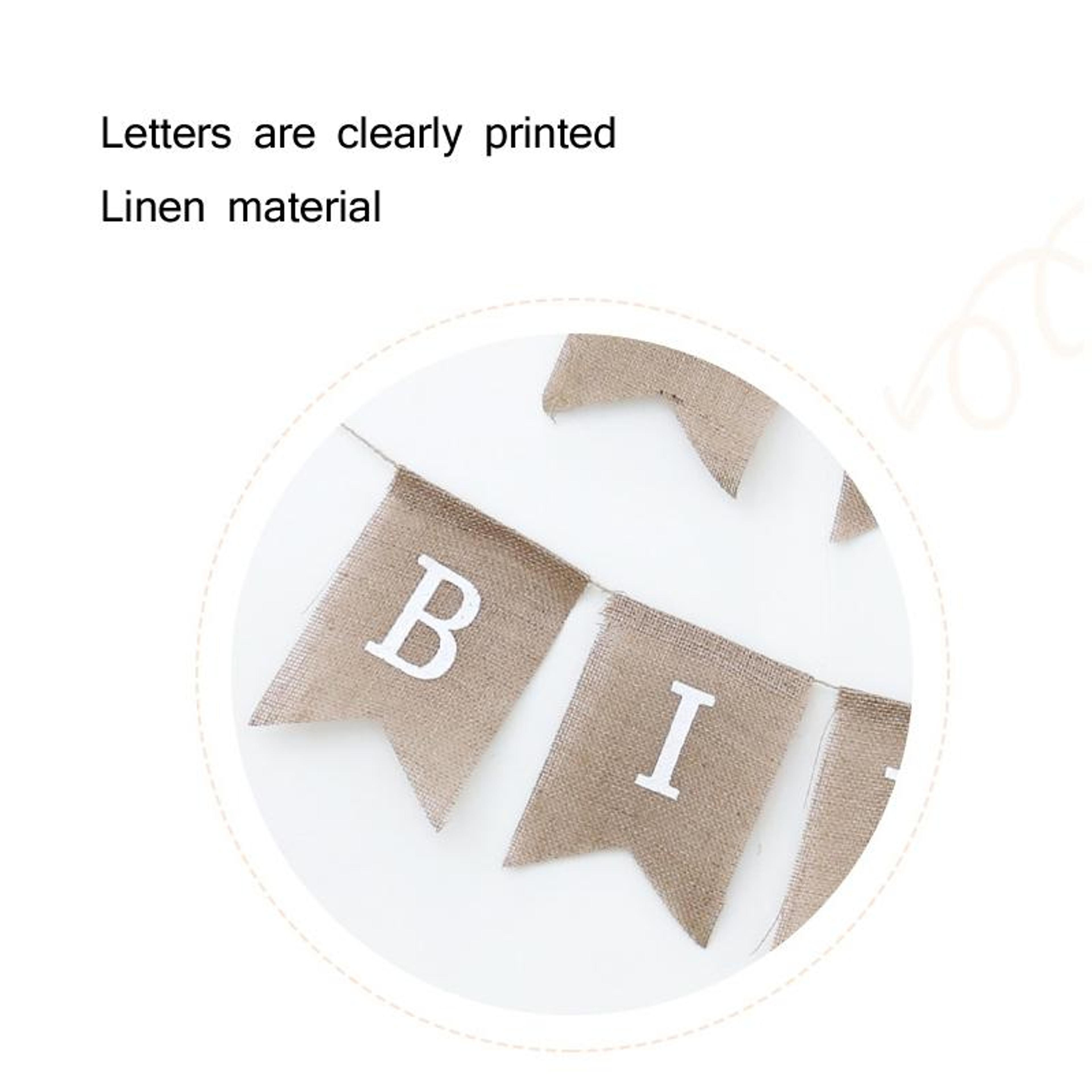 Rustic First Birthday Burlap Banner Linen Swallowtail Party Bunting 2