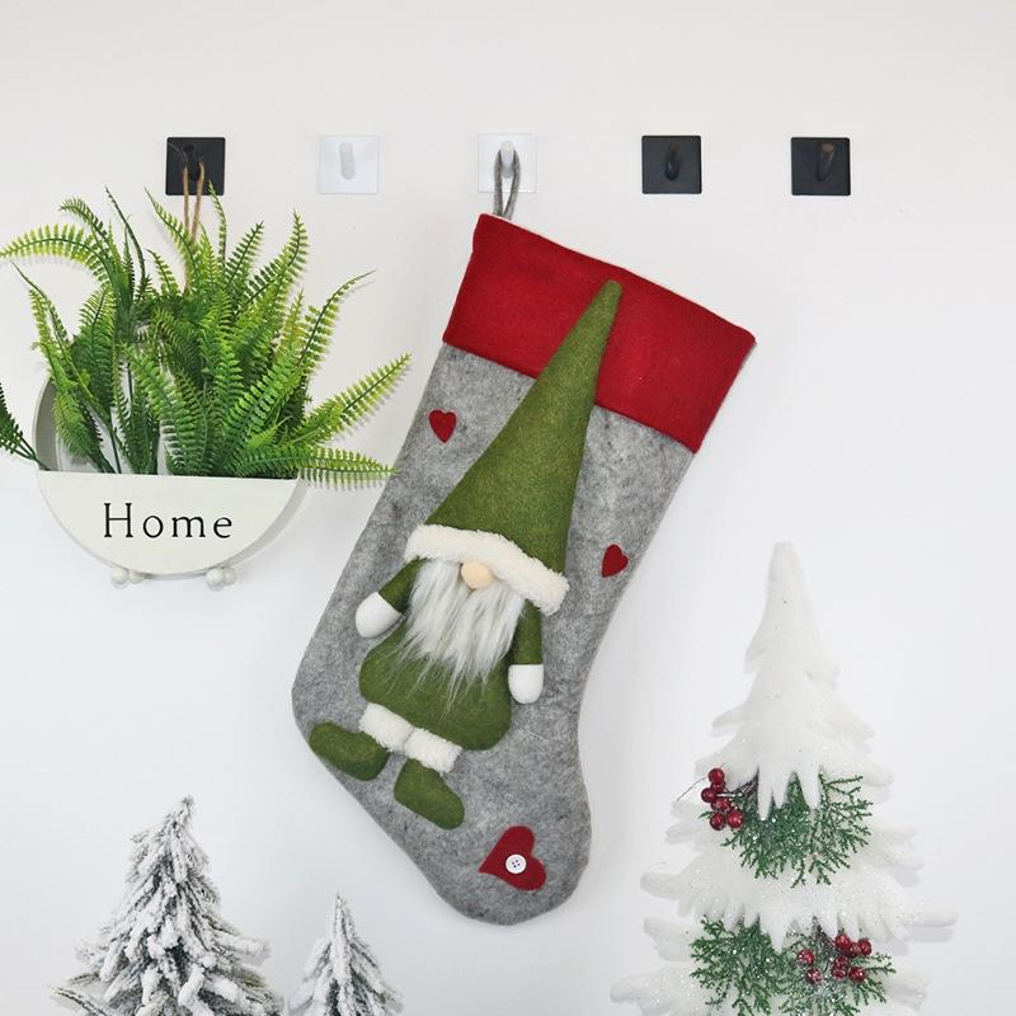 Christmas Gnome Stocking Gift Bag With Plush Faceless Doll Holiday Decoration 2