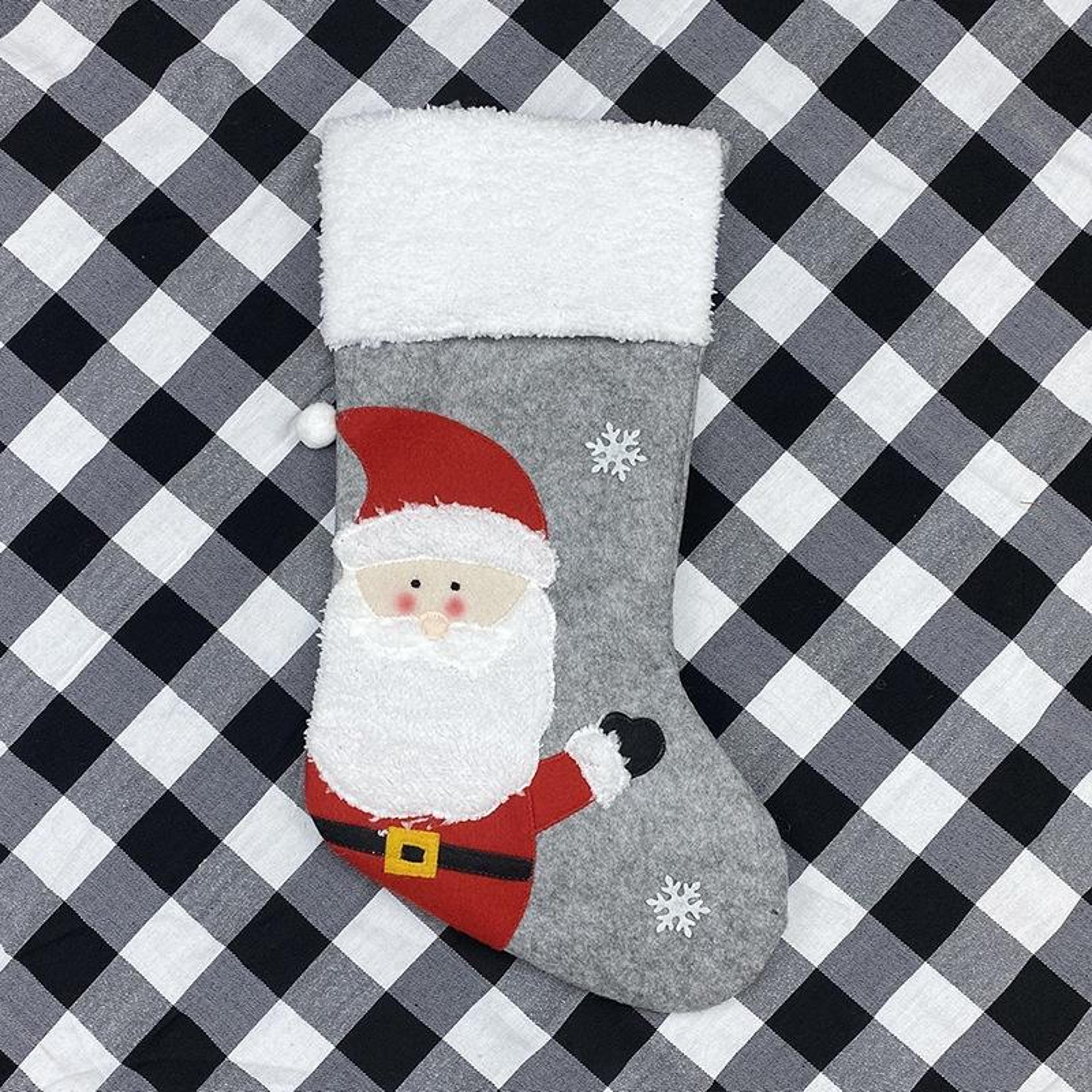 Plush Christmas Stocking Gift Bag For Festive Holiday Decorations 1