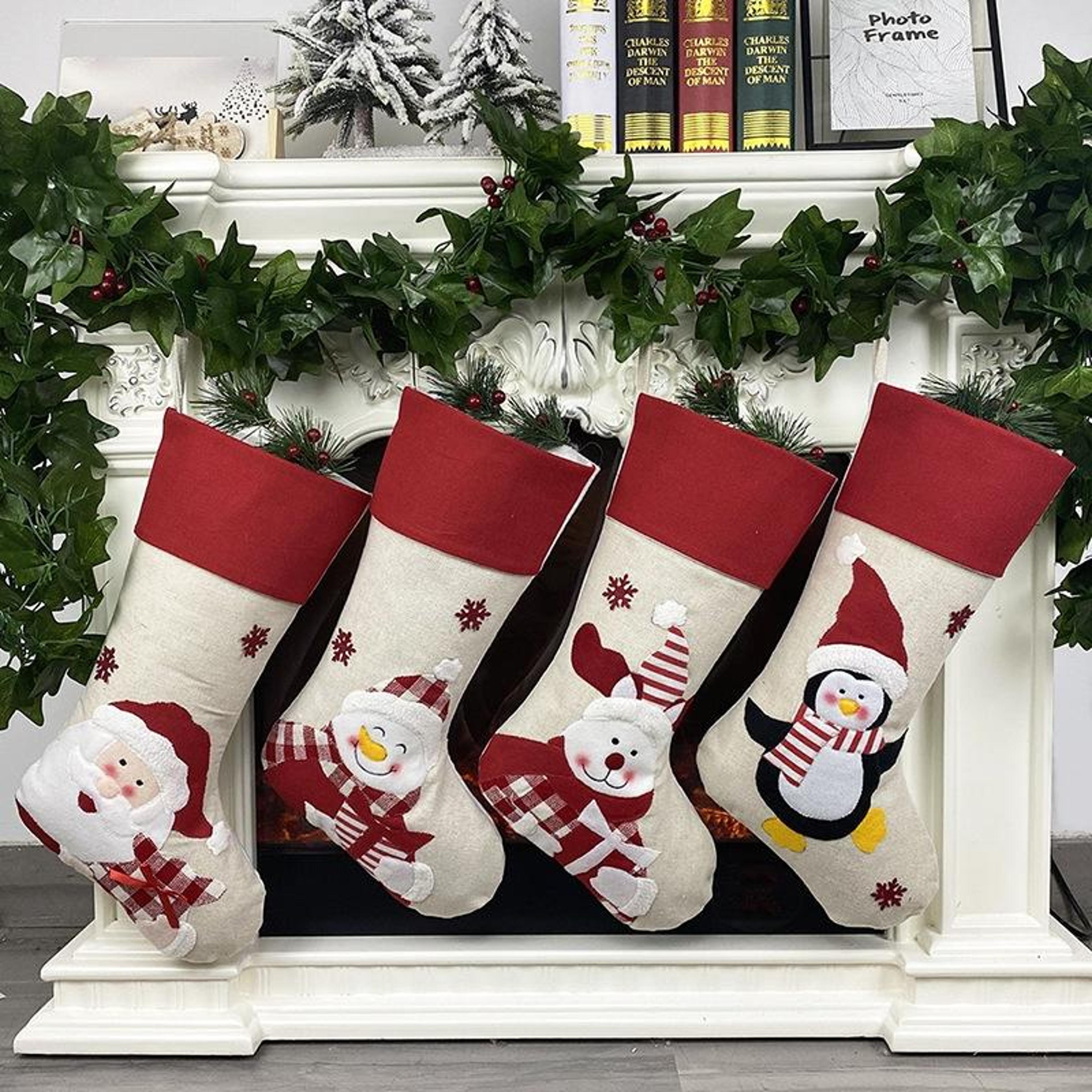 Santa Claus Christmas Stocking Gift Bag For Candy Gifts And Holiday Decor 1