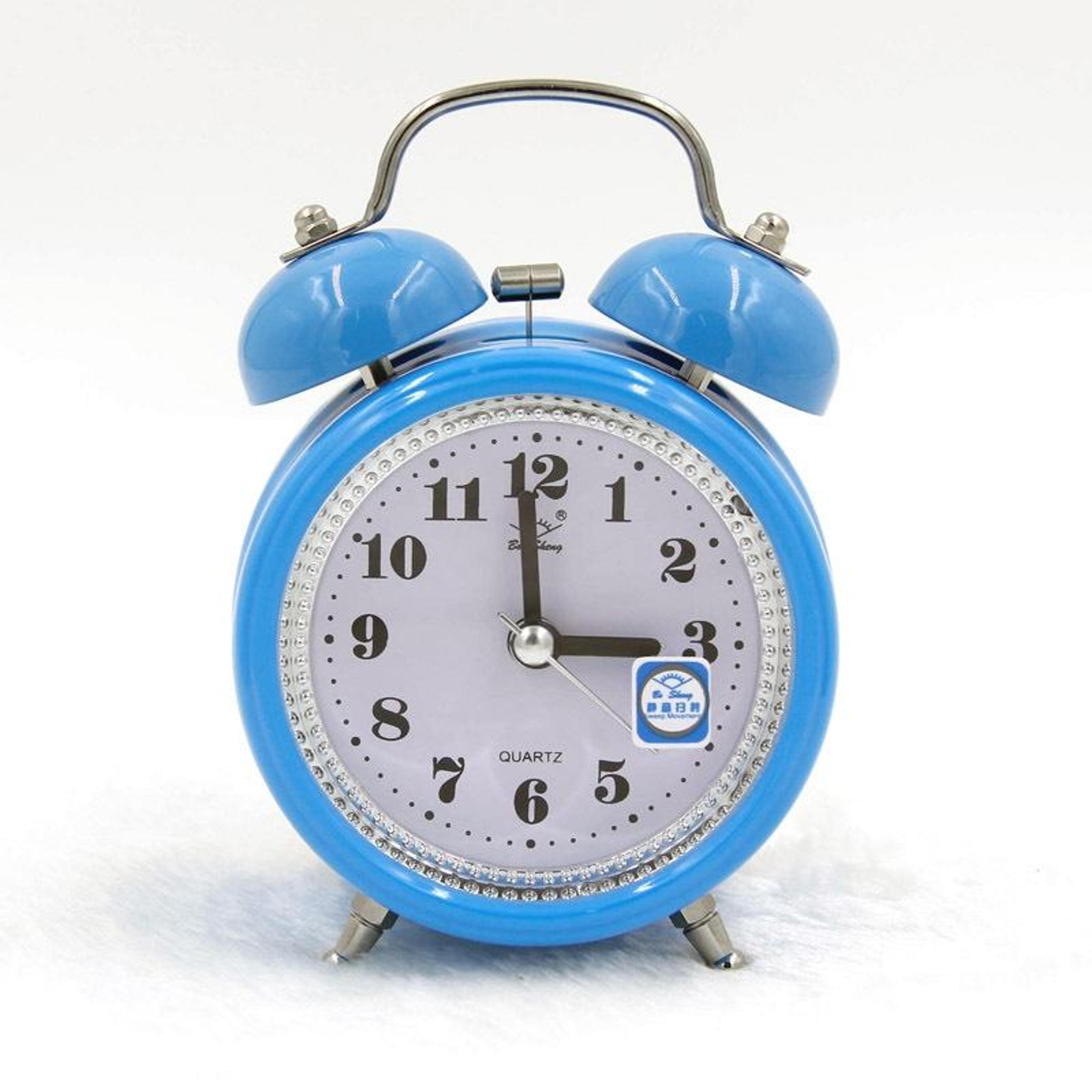Silent Metal Alarm Clock With Night Light NonTicking Bedside Clock 4