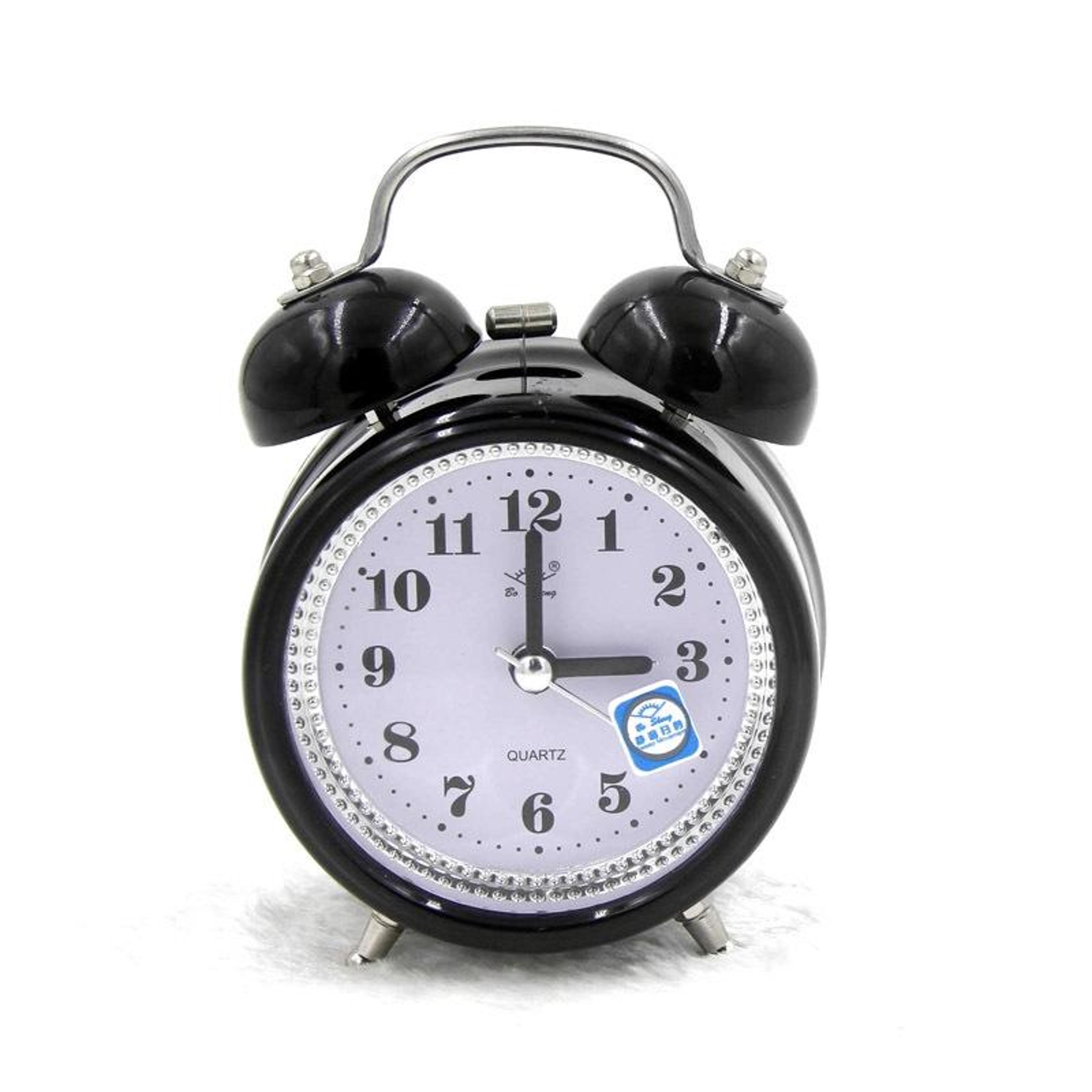 Silent Metal Alarm Clock With Night Light NonTicking Bedside Clock 1