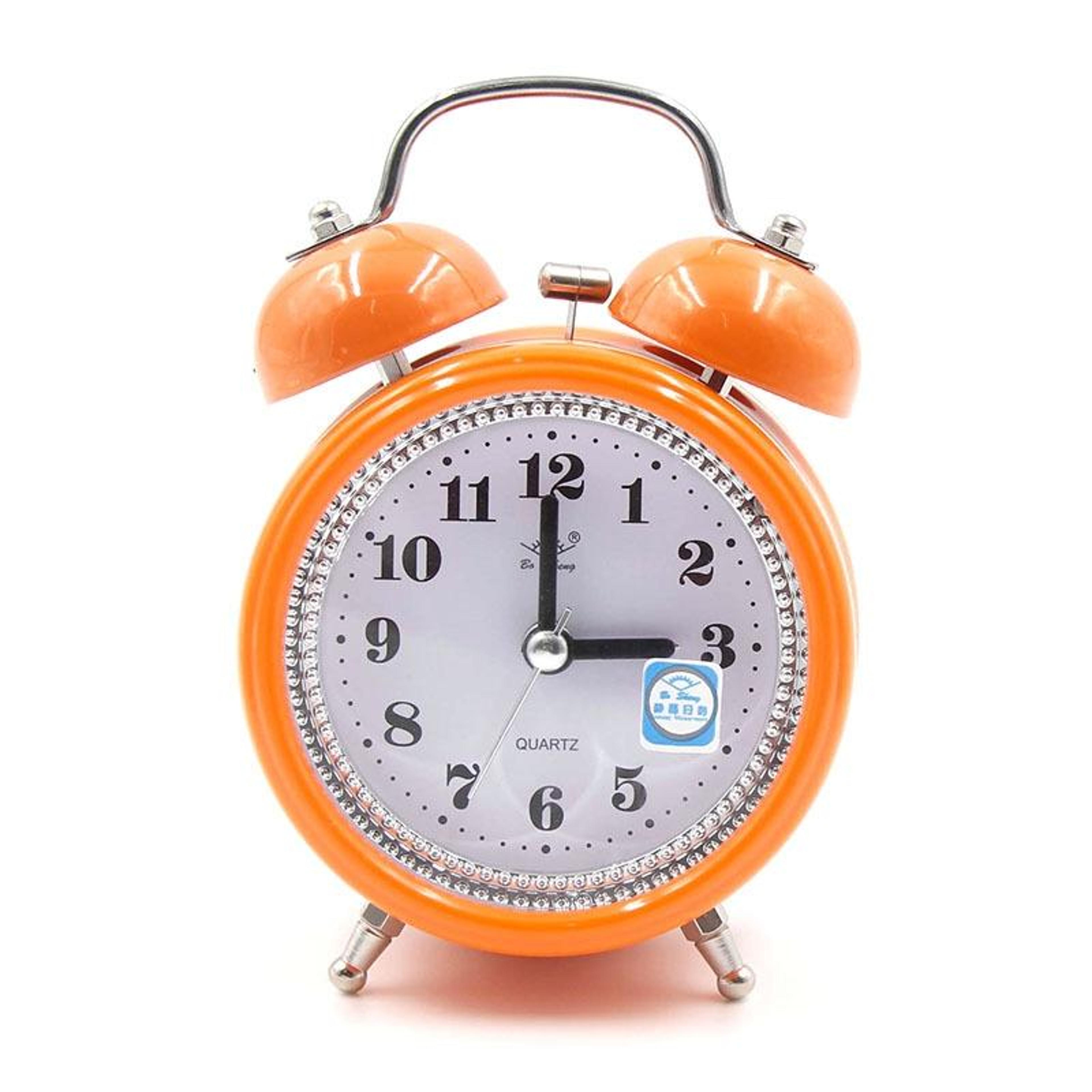 Silent Metal Alarm Clock With Night Light NonTicking Bedside Clock 0
