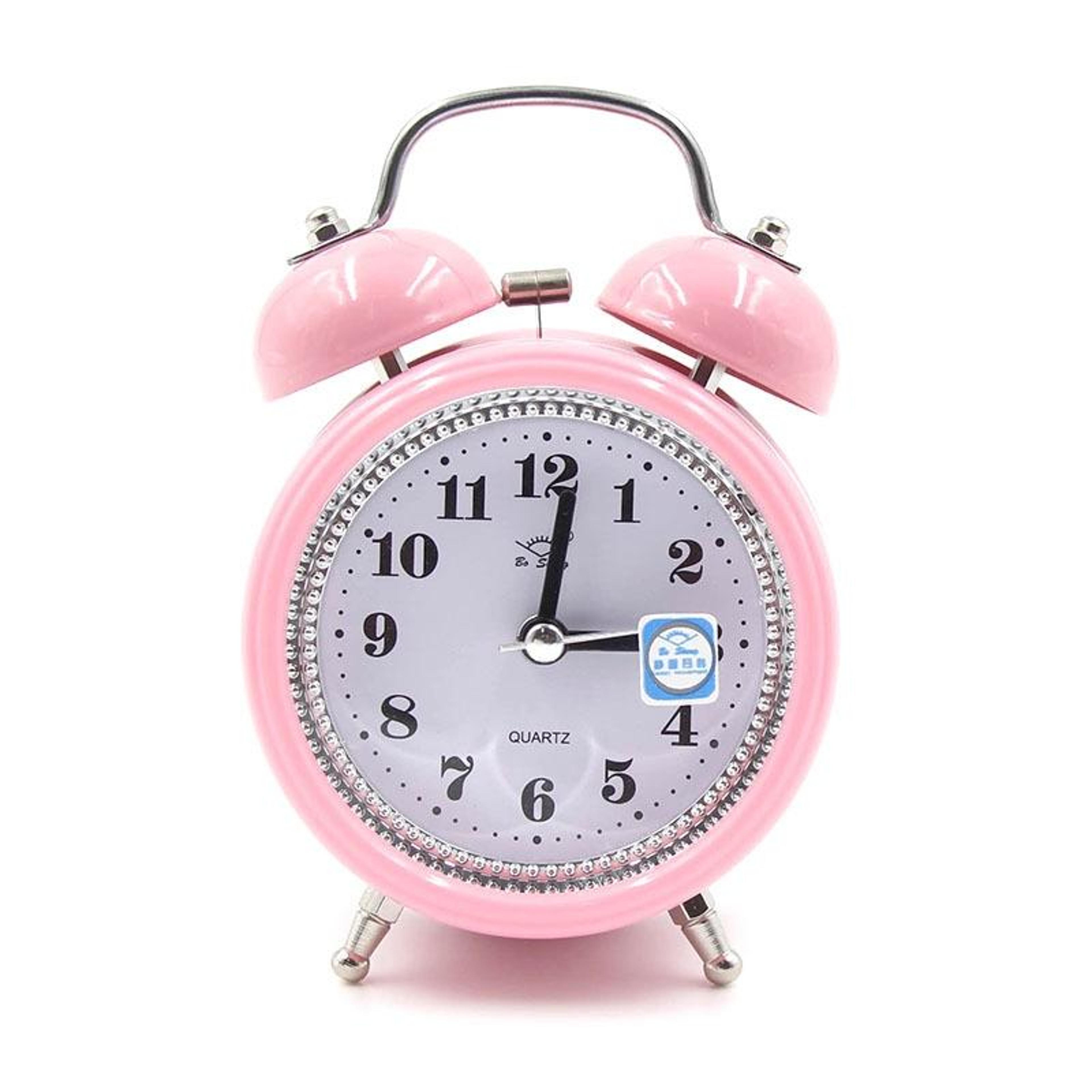 Silent Metal Alarm Clock With Night Light NonTicking Bedside Clock 2