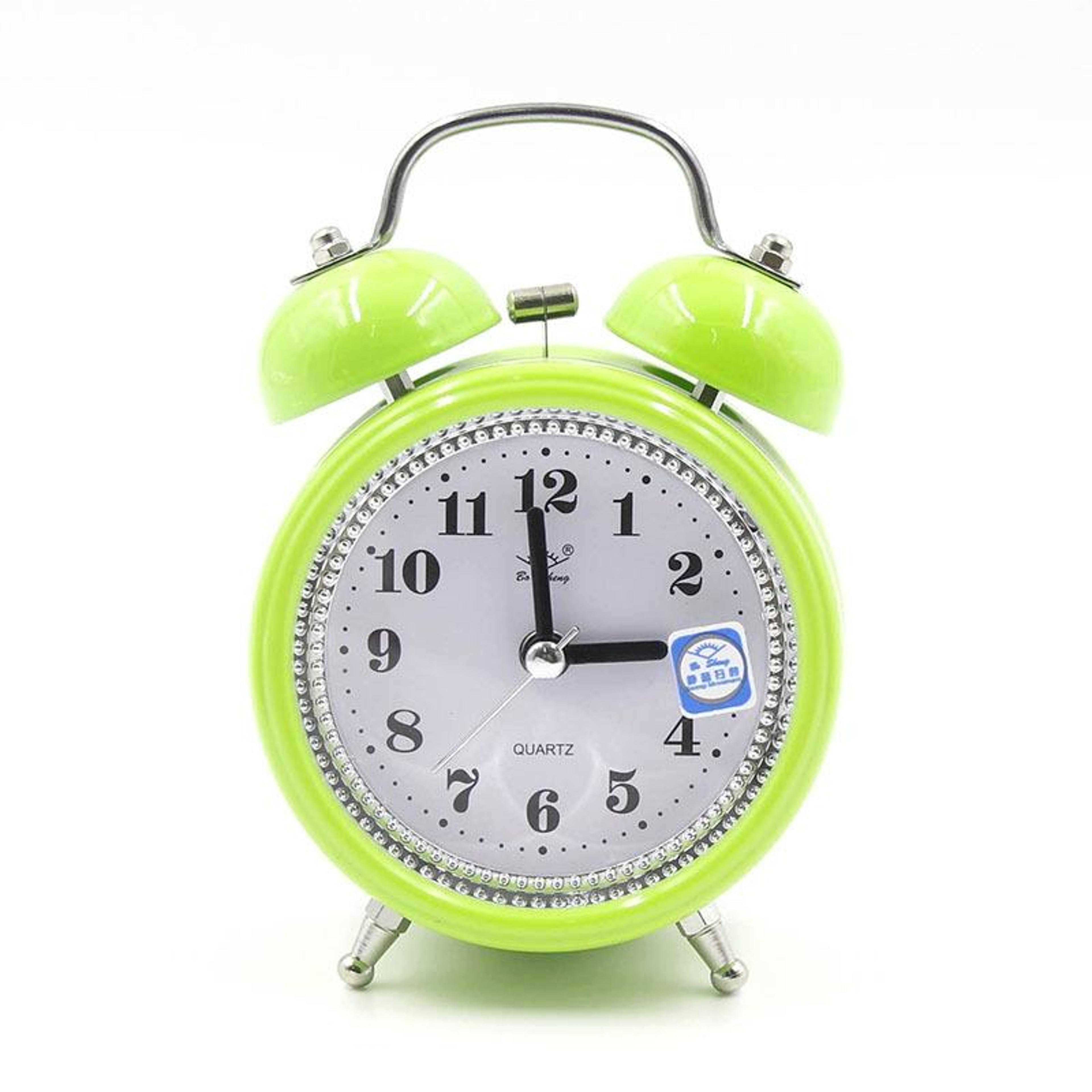 Silent Metal Alarm Clock With Night Light NonTicking Bedside Clock 3