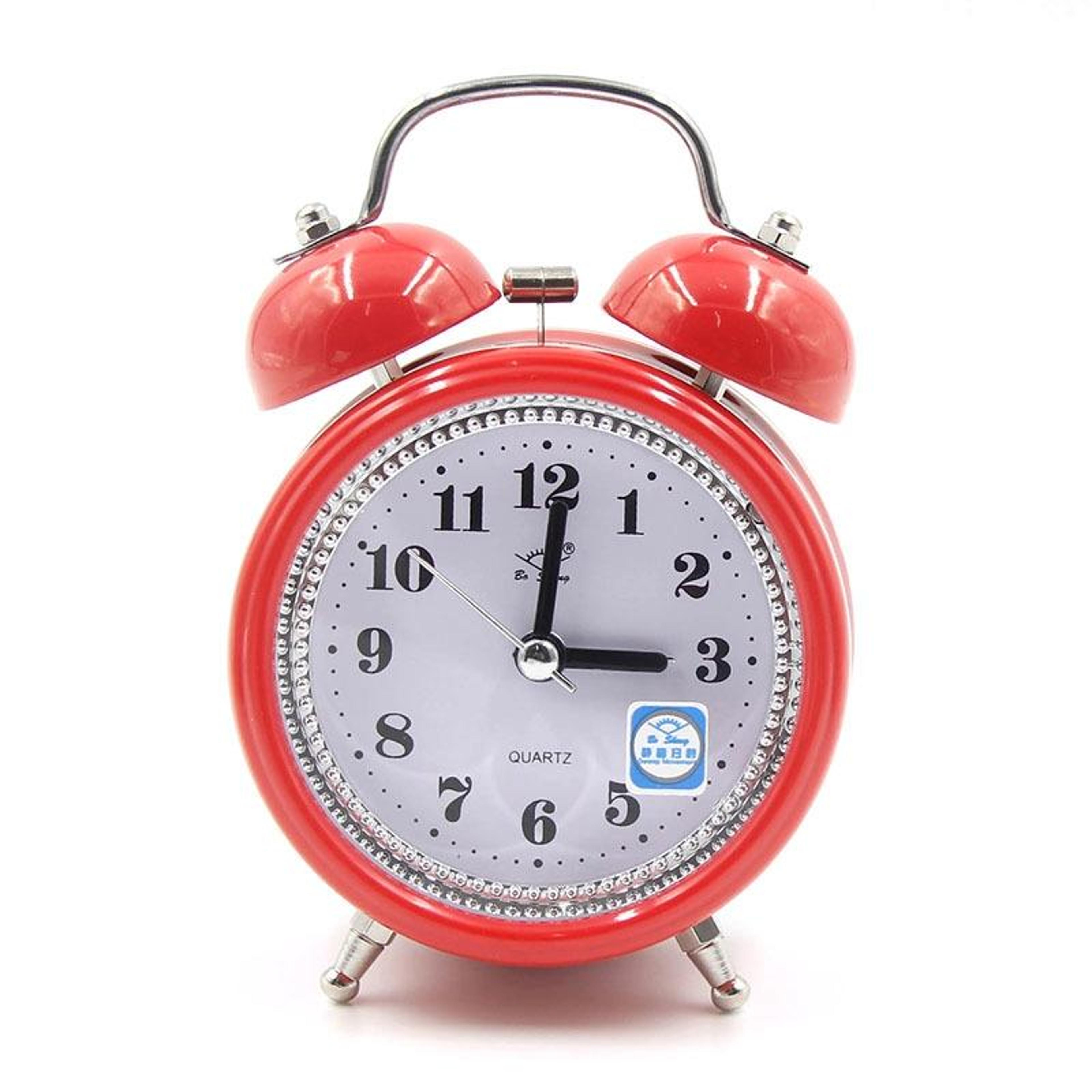 Silent Metal Alarm Clock With Night Light NonTicking Bedside Clock 5
