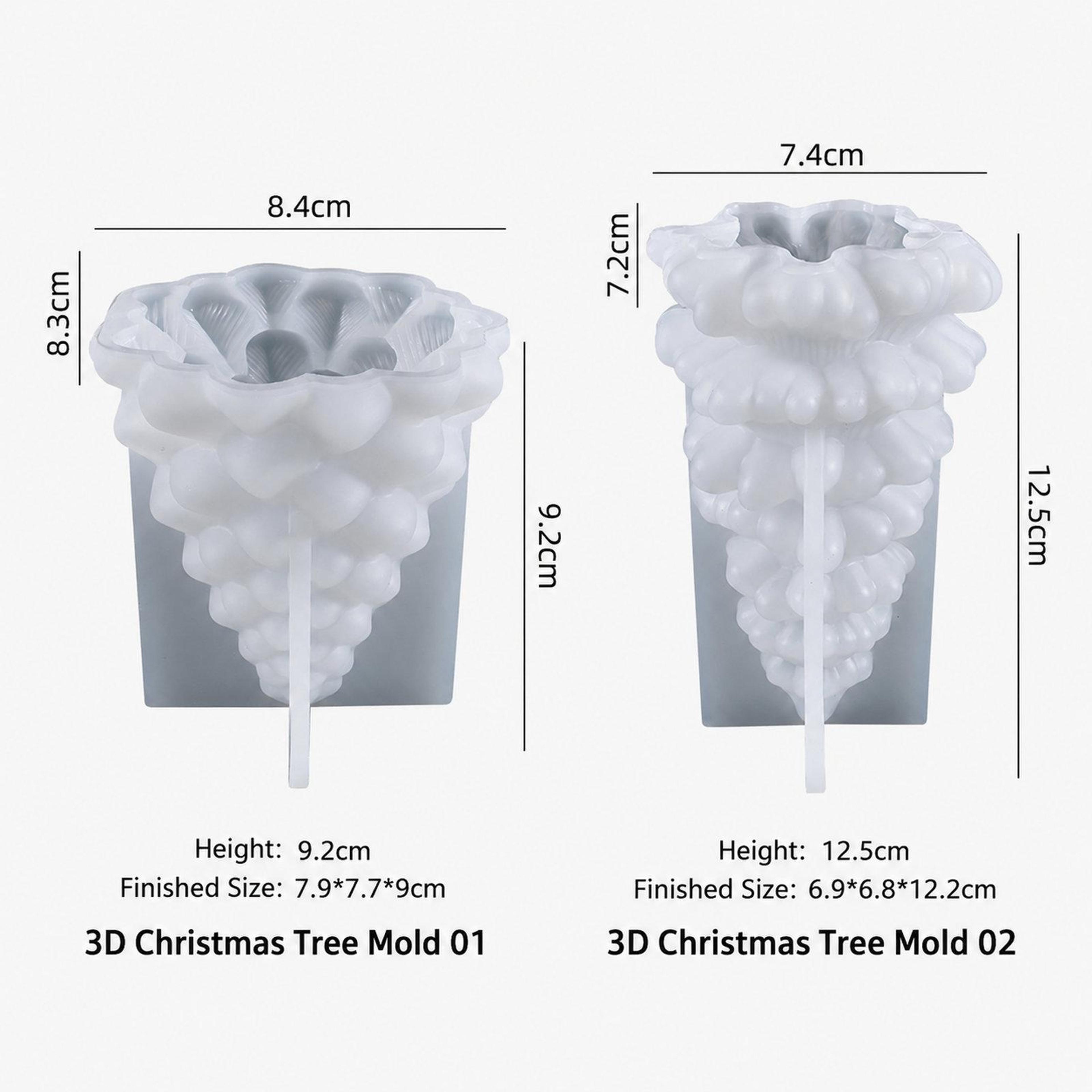 3D Christmas Tree Silicone Mold For Candle Making And Epoxy Resin Casting 6
