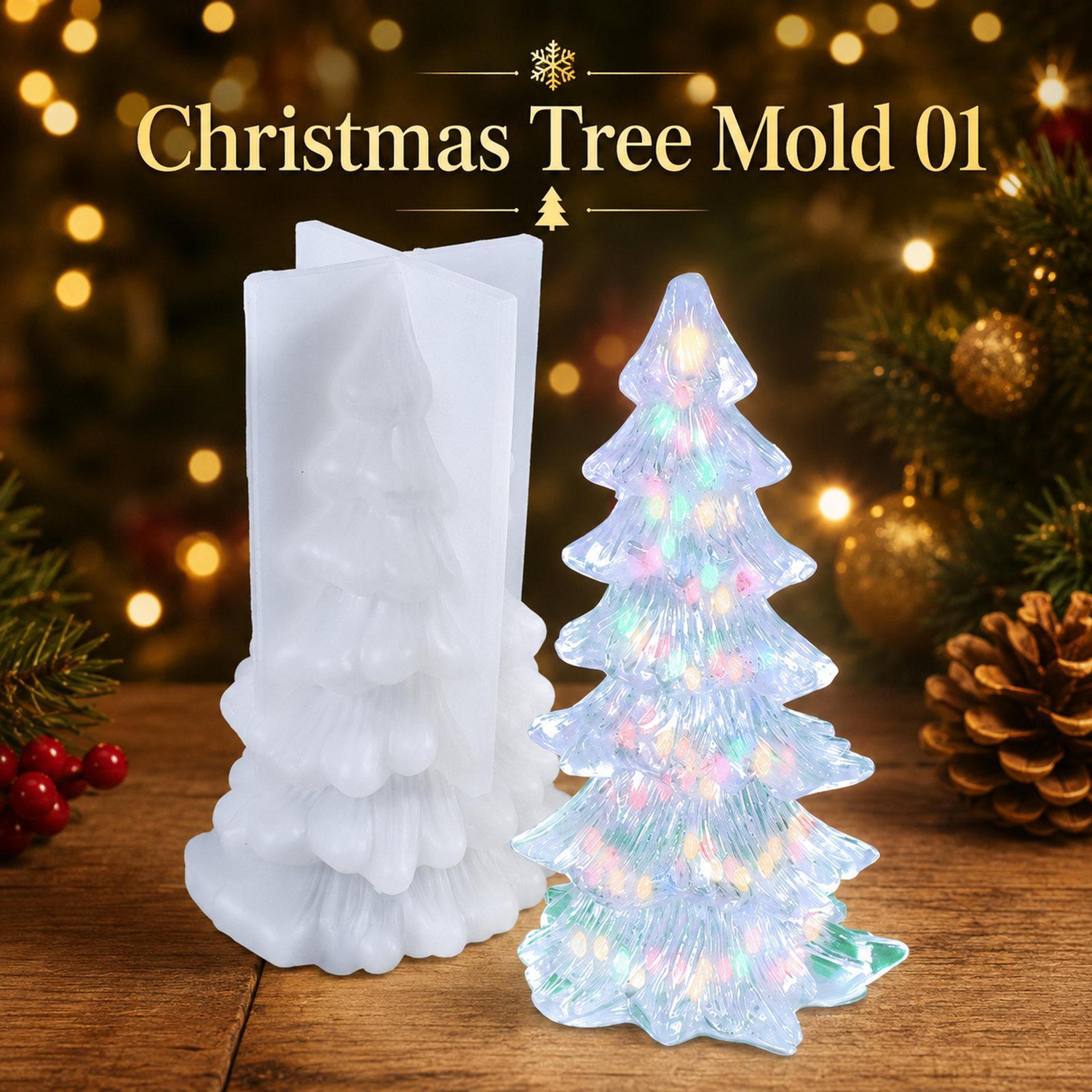 3D Christmas Tree Silicone Mold For Candle Making And Epoxy Resin Casting 7