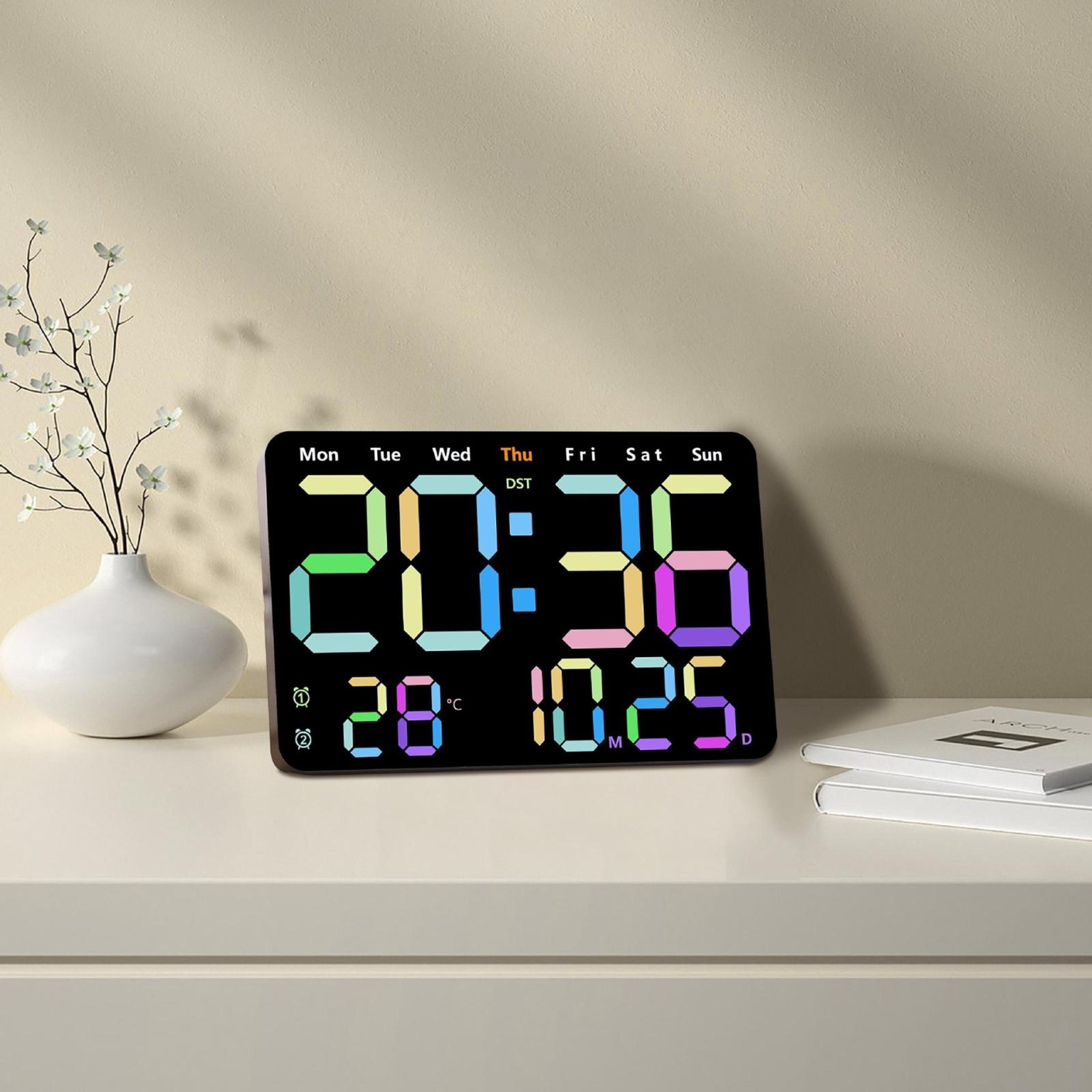 Multifunction LED Digital Wall Clock With Temperature Display And Auto Brightness 7