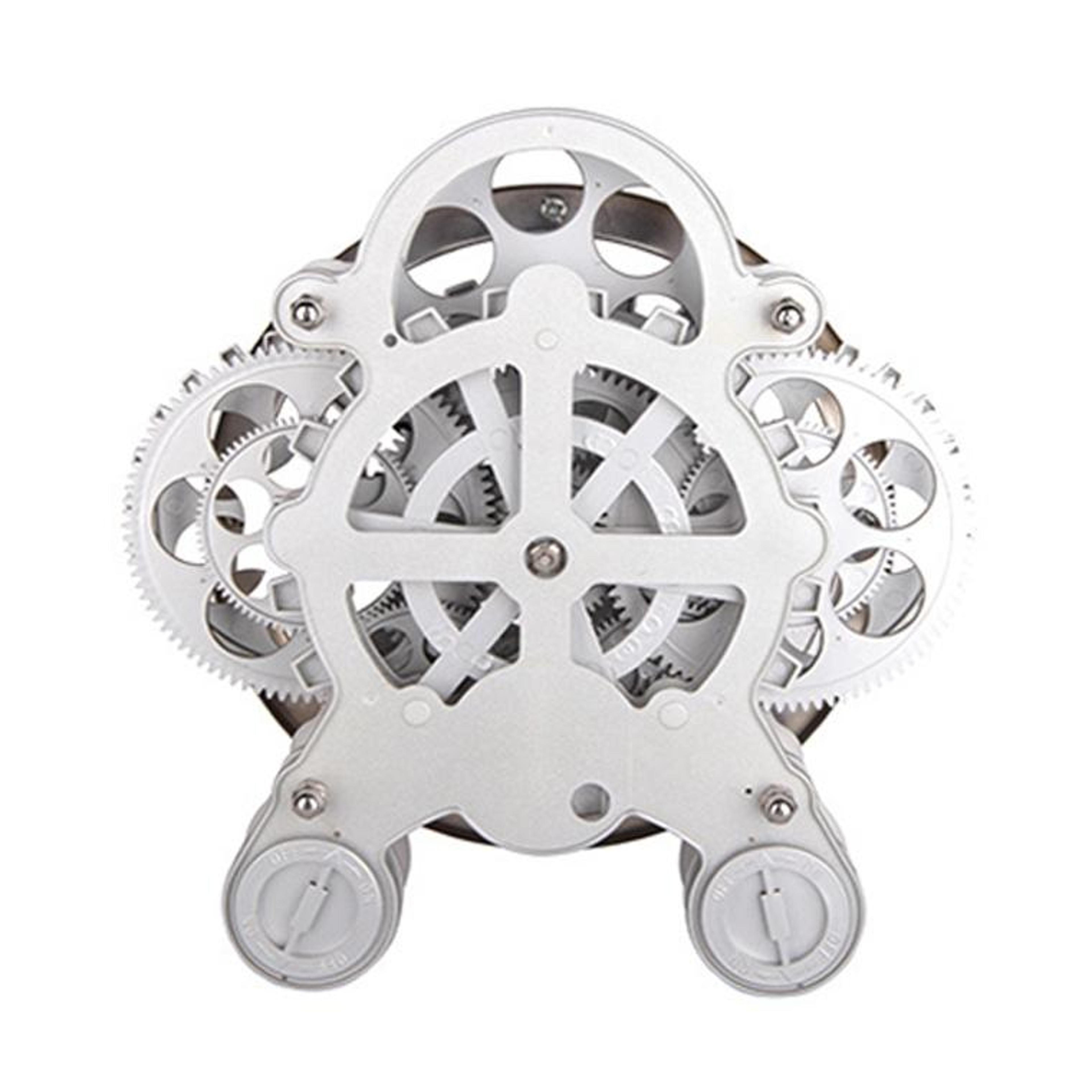 Rotating Gear Decorative Table Clock With Stainless Steel Base And Quartz Movement 2