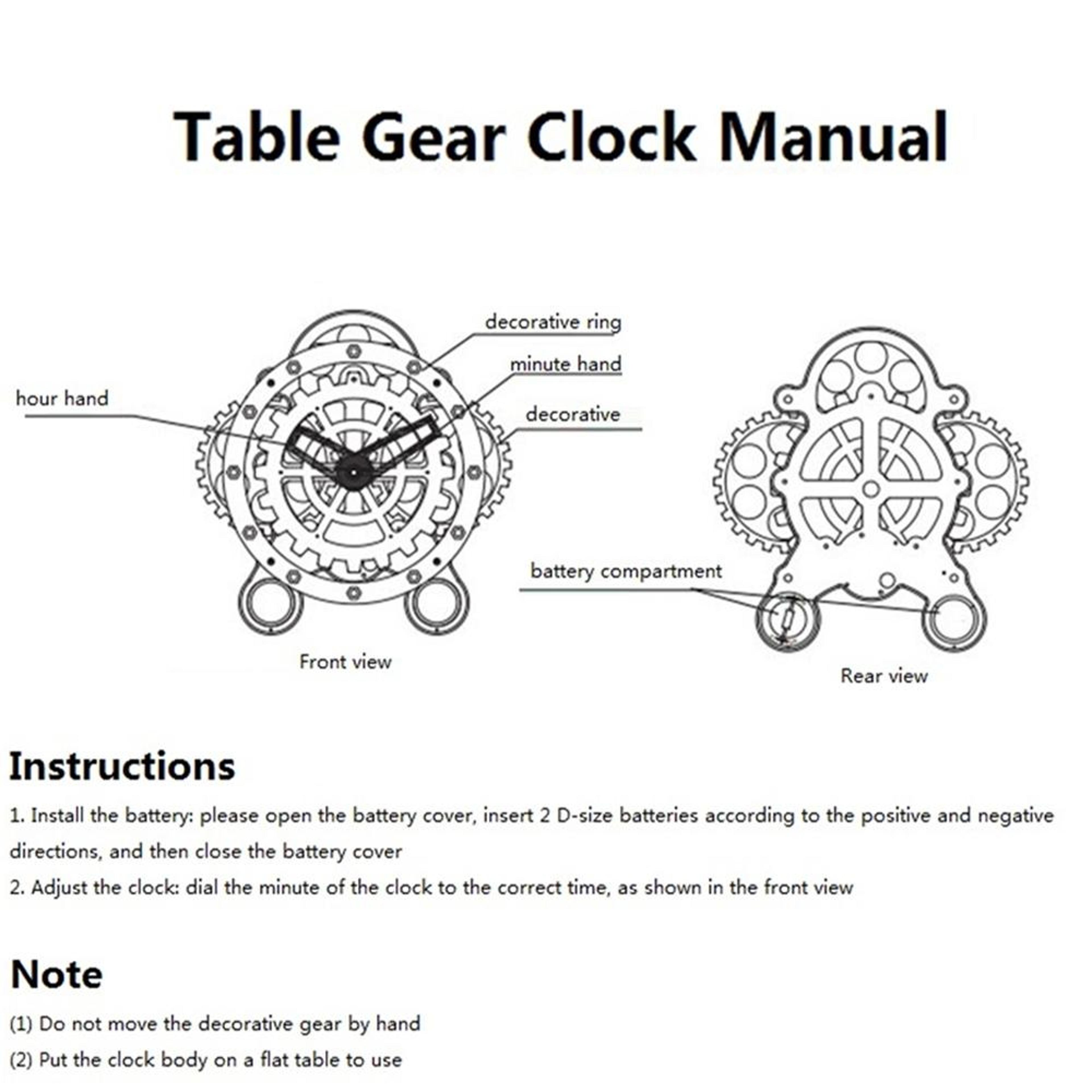 Rotating Gear Decorative Table Clock With Stainless Steel Base And Quartz Movement 4