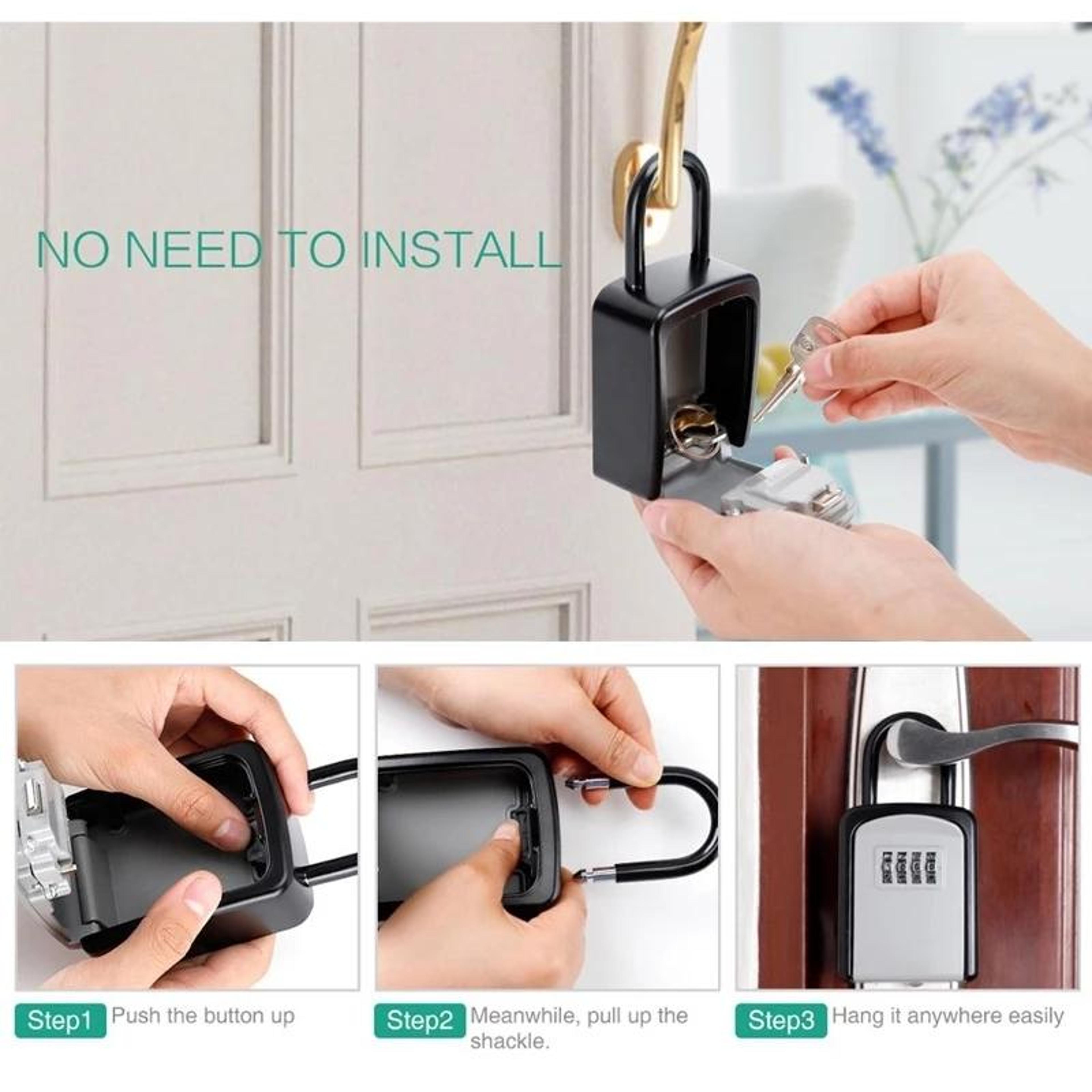 Hanging Key Lock Box With Combination Lock LargeCapacity Portable Key Safe 4