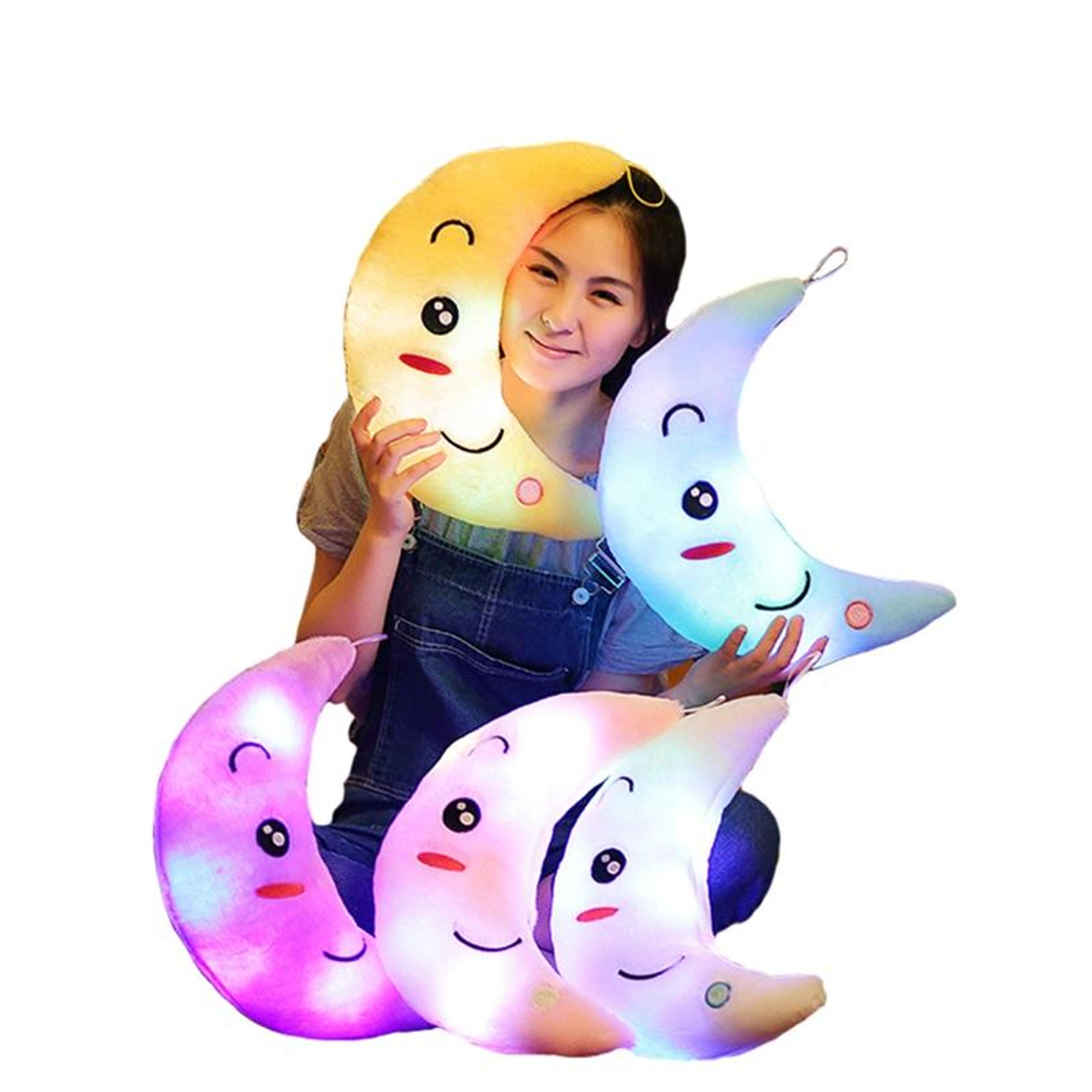 Luminous Moon Plush Pillow Soft Glow In The Dark Stuffed Toy For Kids 1