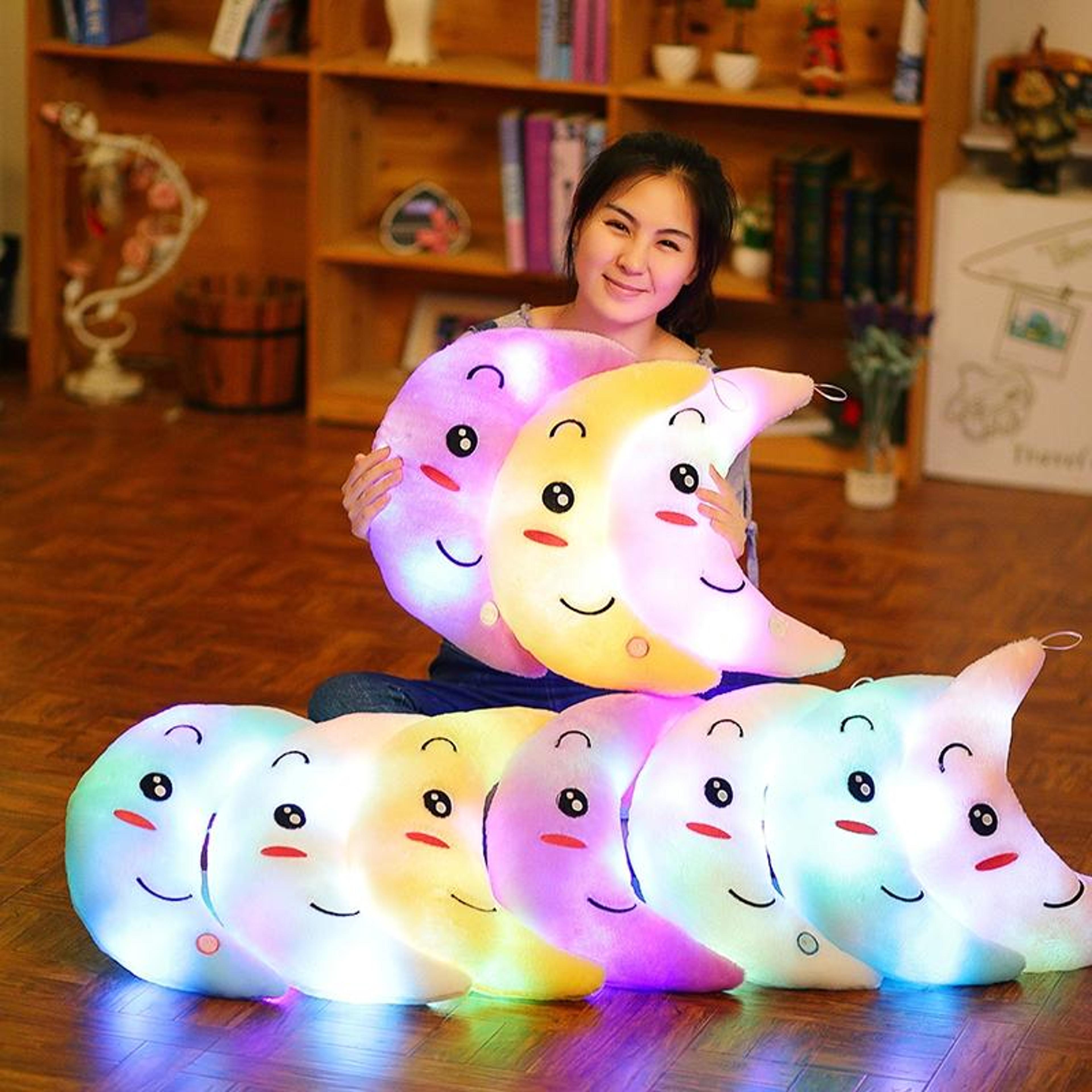 Luminous Moon Plush Pillow Soft Glow In The Dark Stuffed Toy For Kids 2