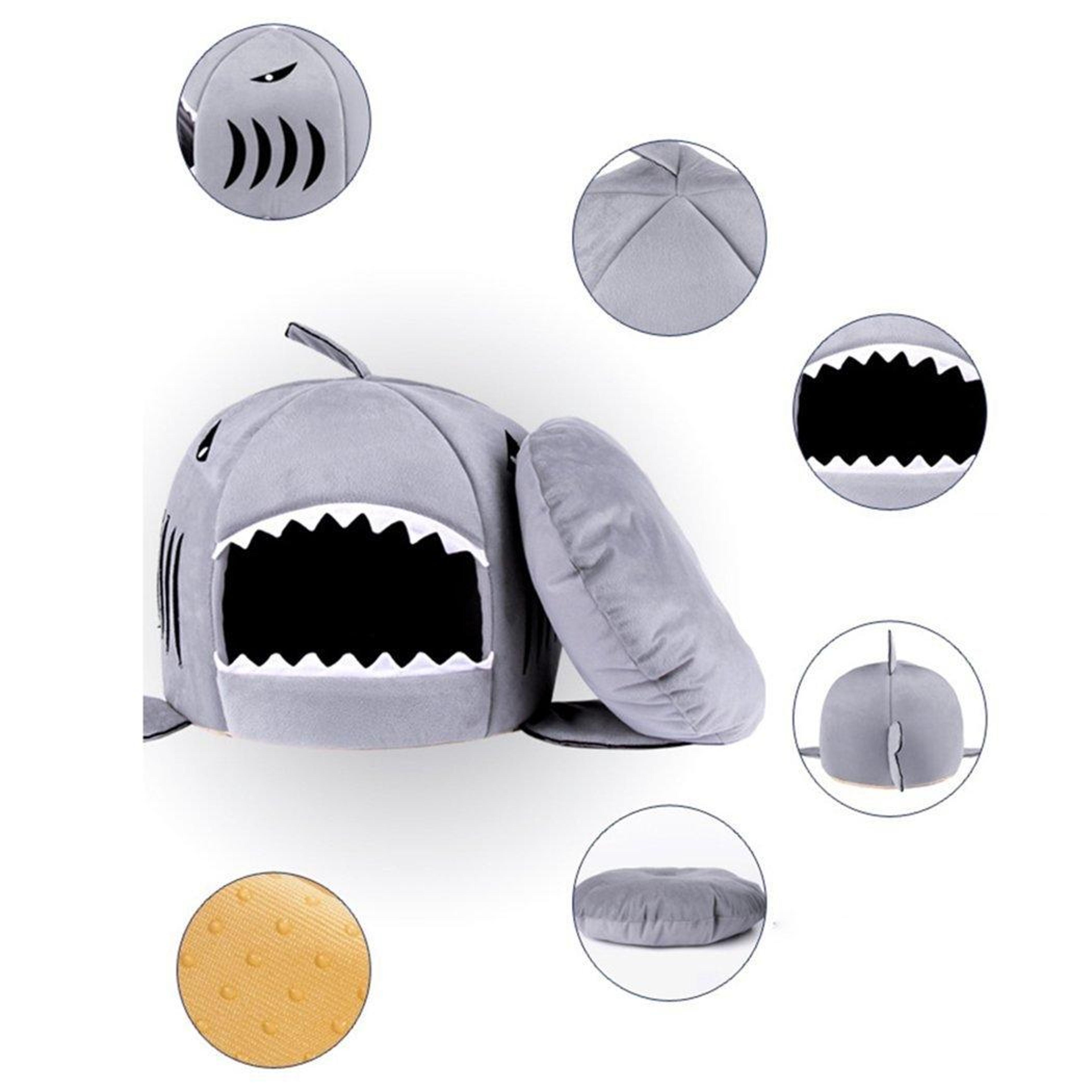 Cozy Shark Cat Bed And Pet Cave Bed With Removable Washable Cushion For Cats And Small Dogs 6