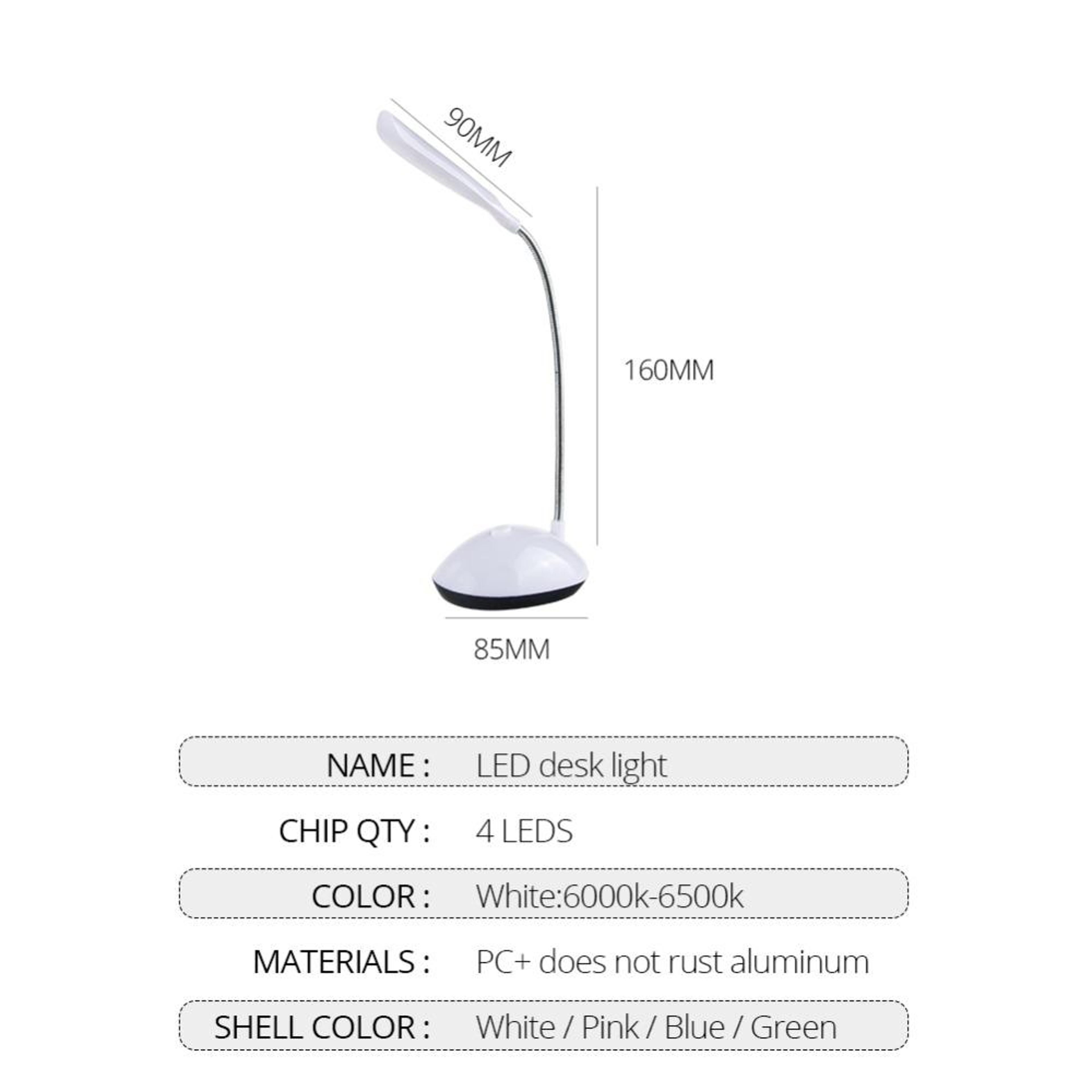 2PCS Flexible LED Desk Lamp Portable Battery Powered Reading And Kids Night Light 2