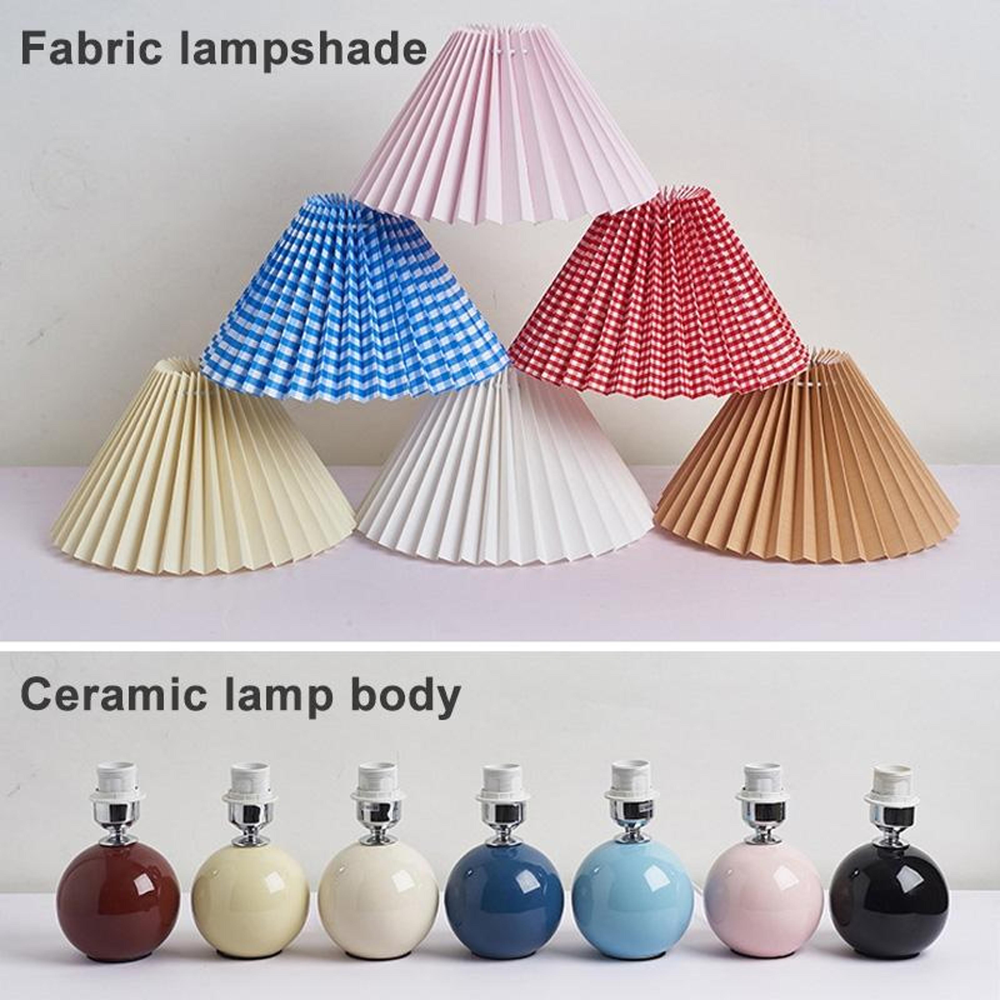 Modern Ceramic Table Lamp With Pleated Shade For Cozy Bedside Lighting 3