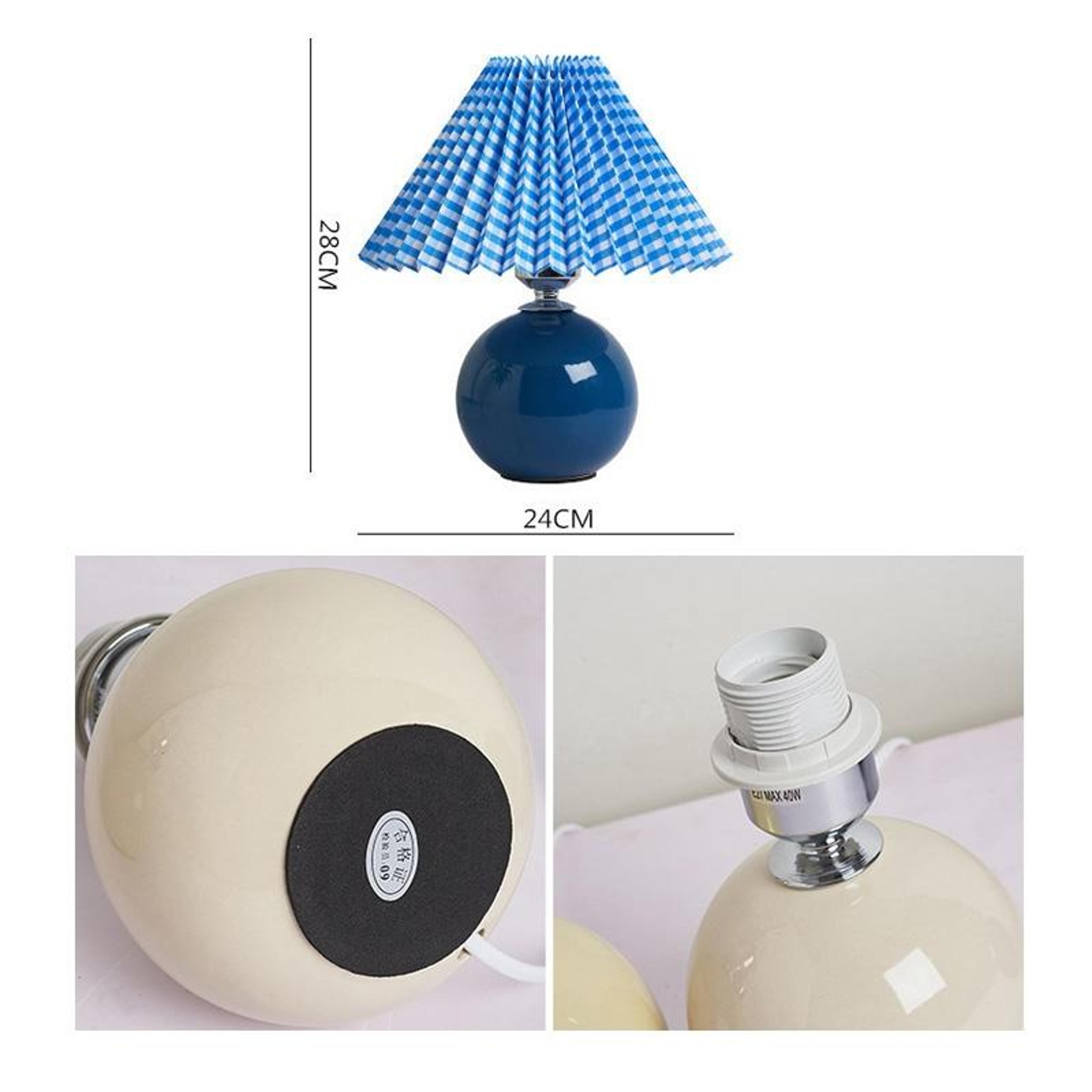 Modern Ceramic Table Lamp With Pleated Shade For Cozy Bedside Lighting 4