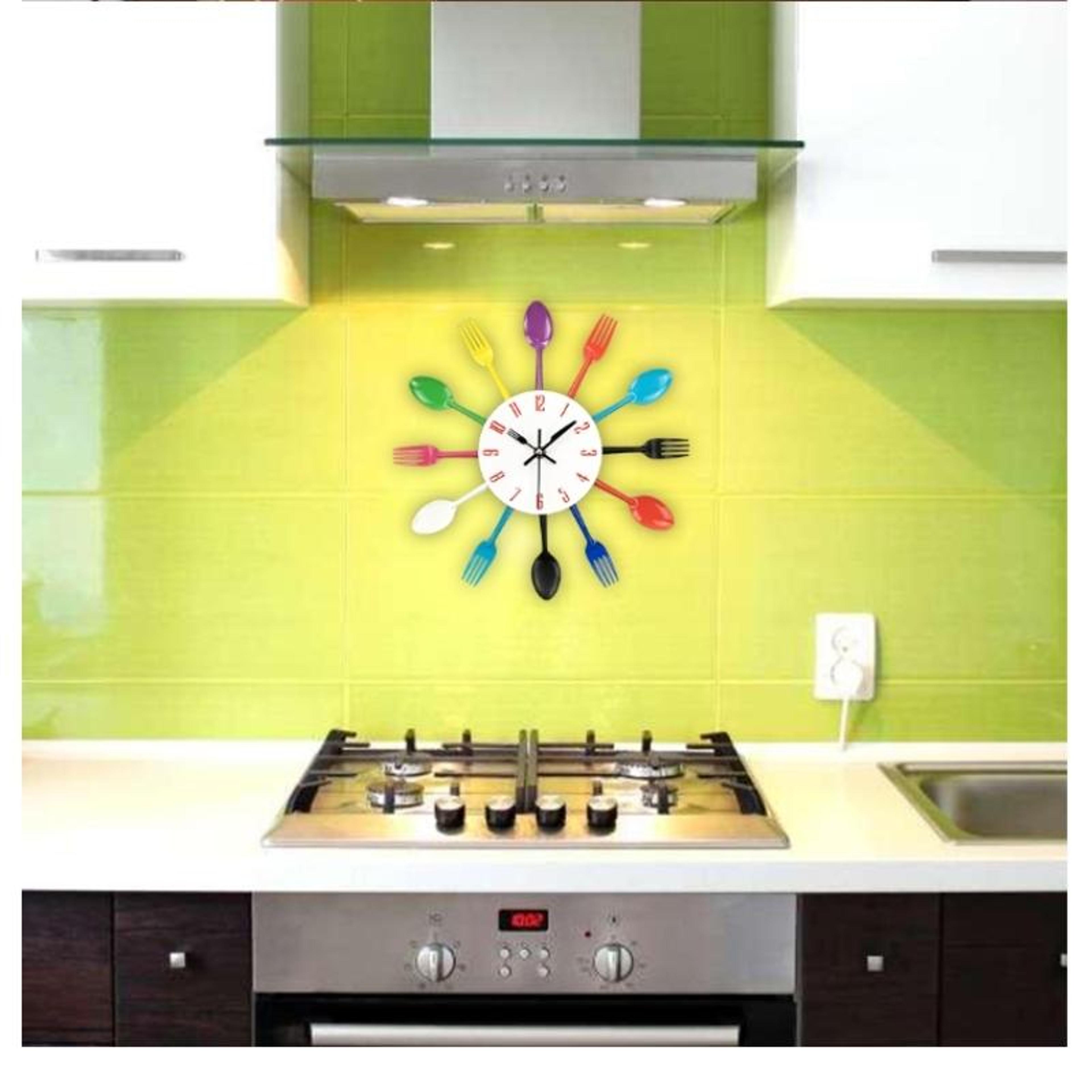 Modern Cutlery Wall Clock With Spoon And Fork Design Metal Kitchen Wall Clock 3