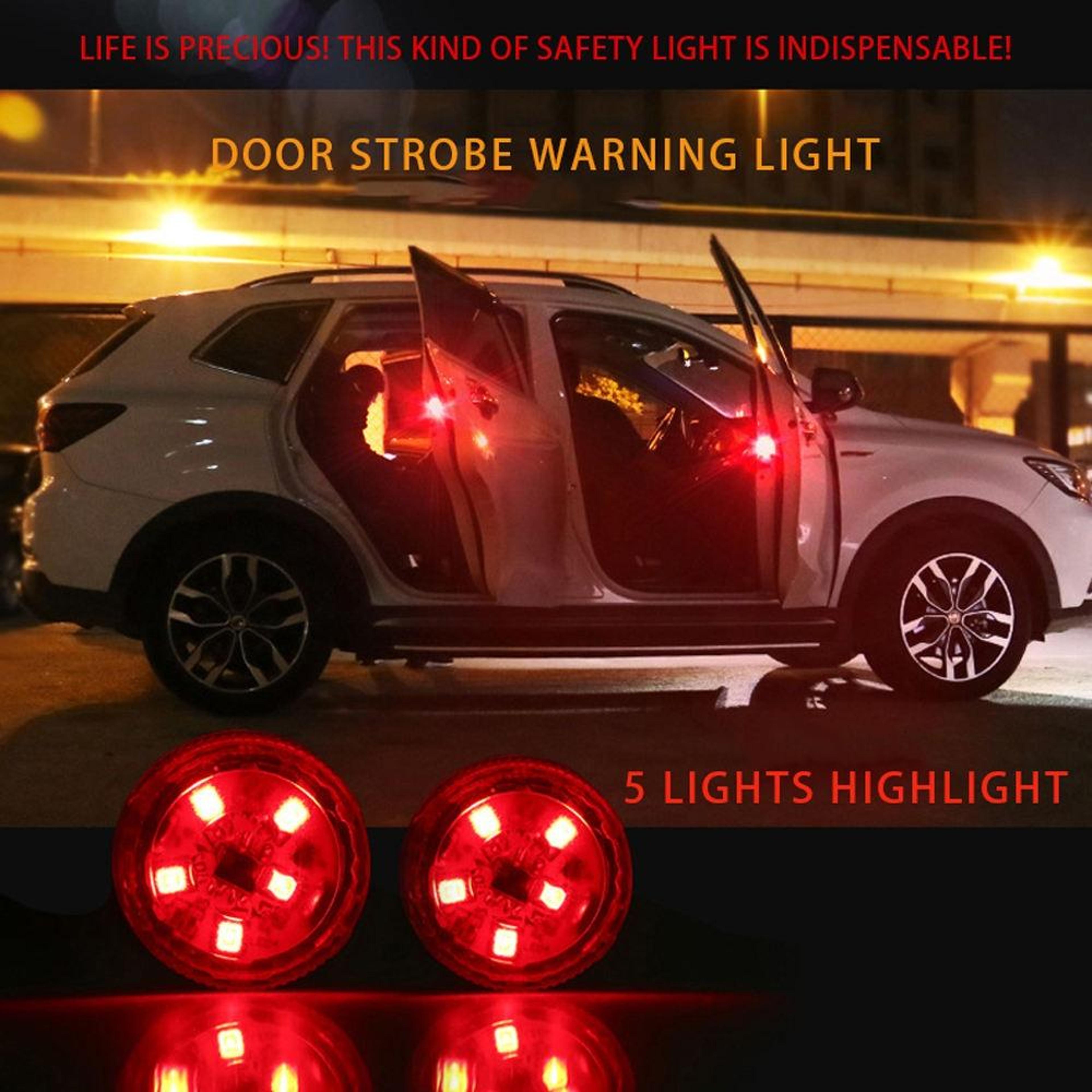 2 PCS Magnetic Car Door Warning Lights With Red Strobe And White Courtesy Light 5
