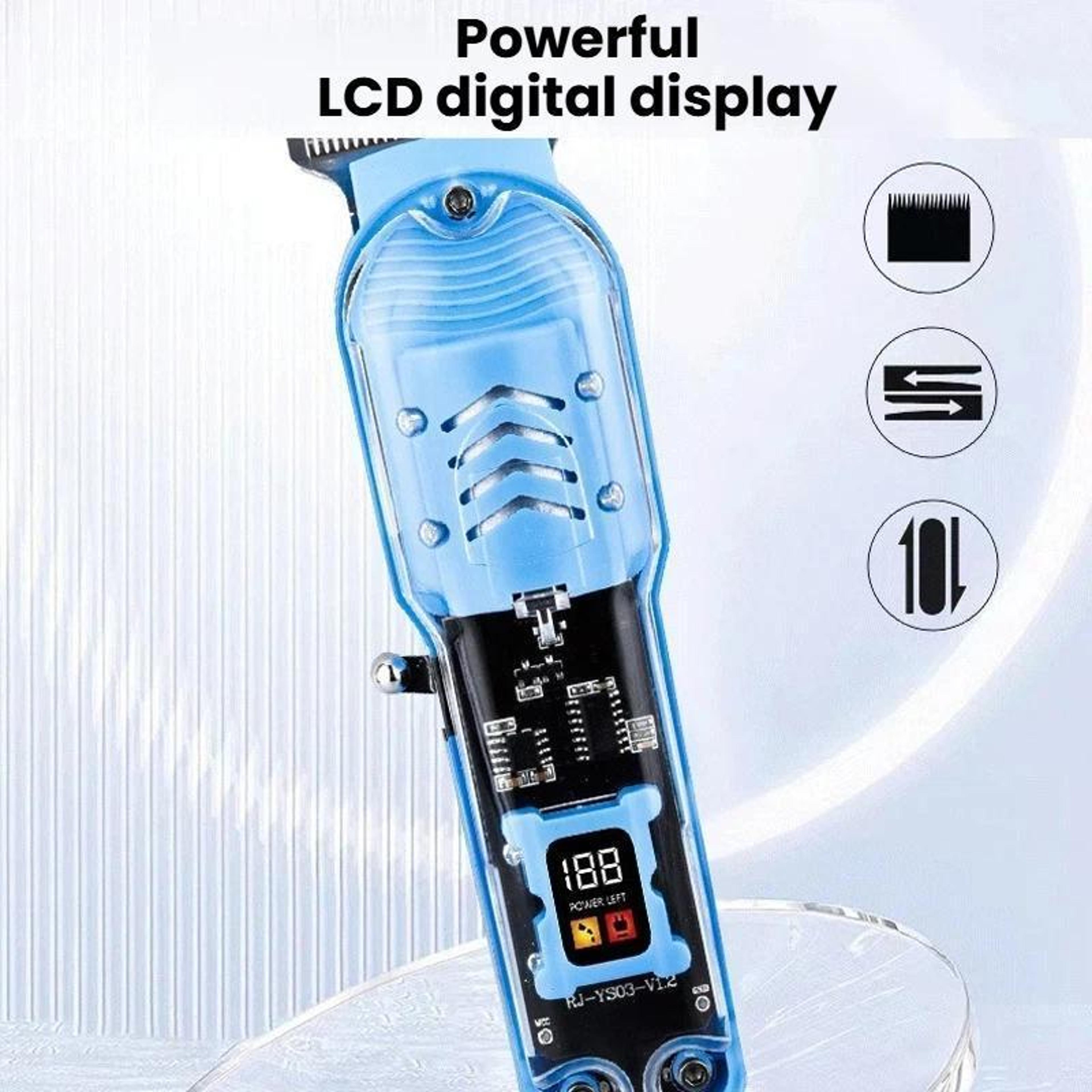 Precision LCD Electric Hair Clipper With USBC Charging And SelfSharpening Steel Blade 1