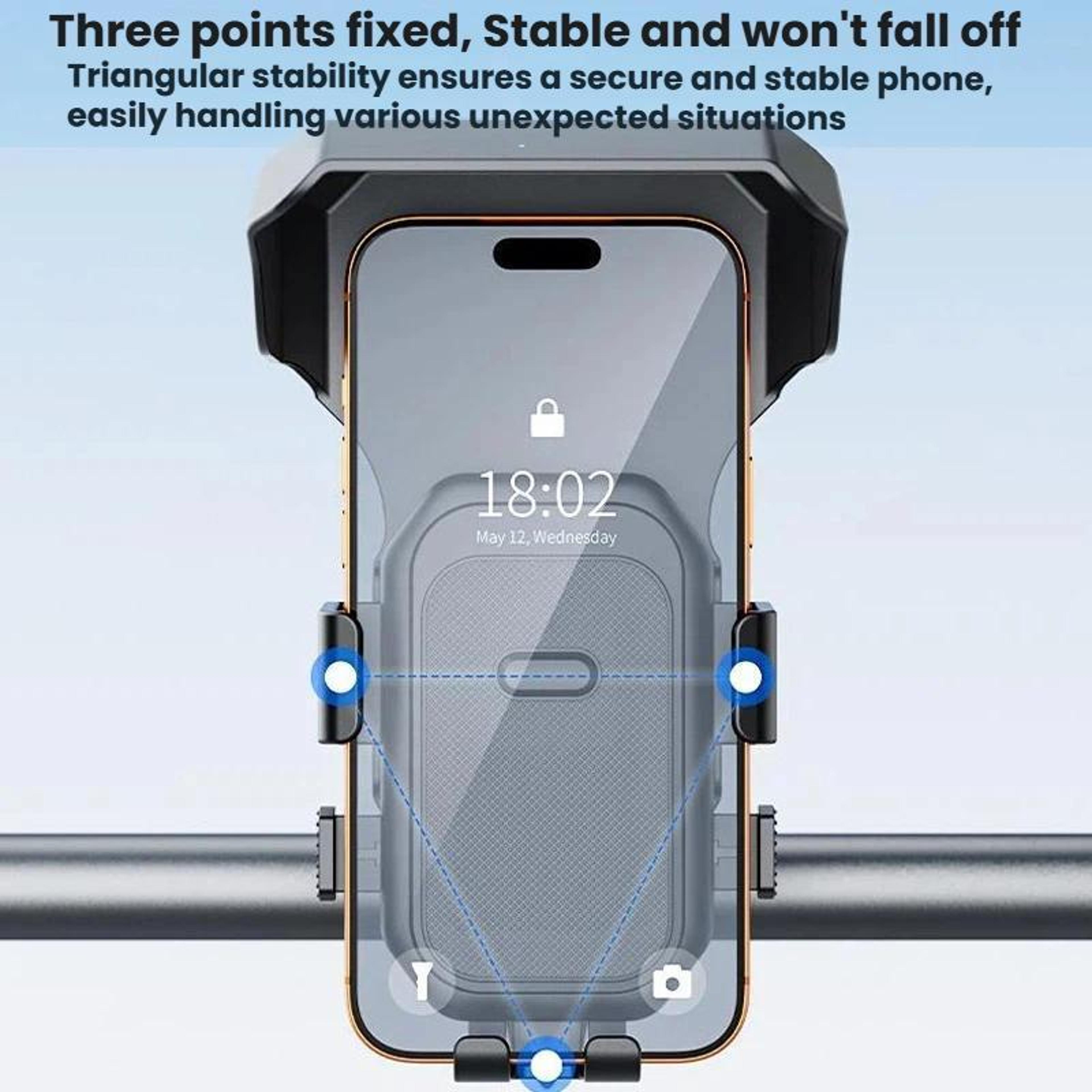 Universal Motorcycle Phone Mount With 360 Rotation Quick Release And Weather Visor 2
