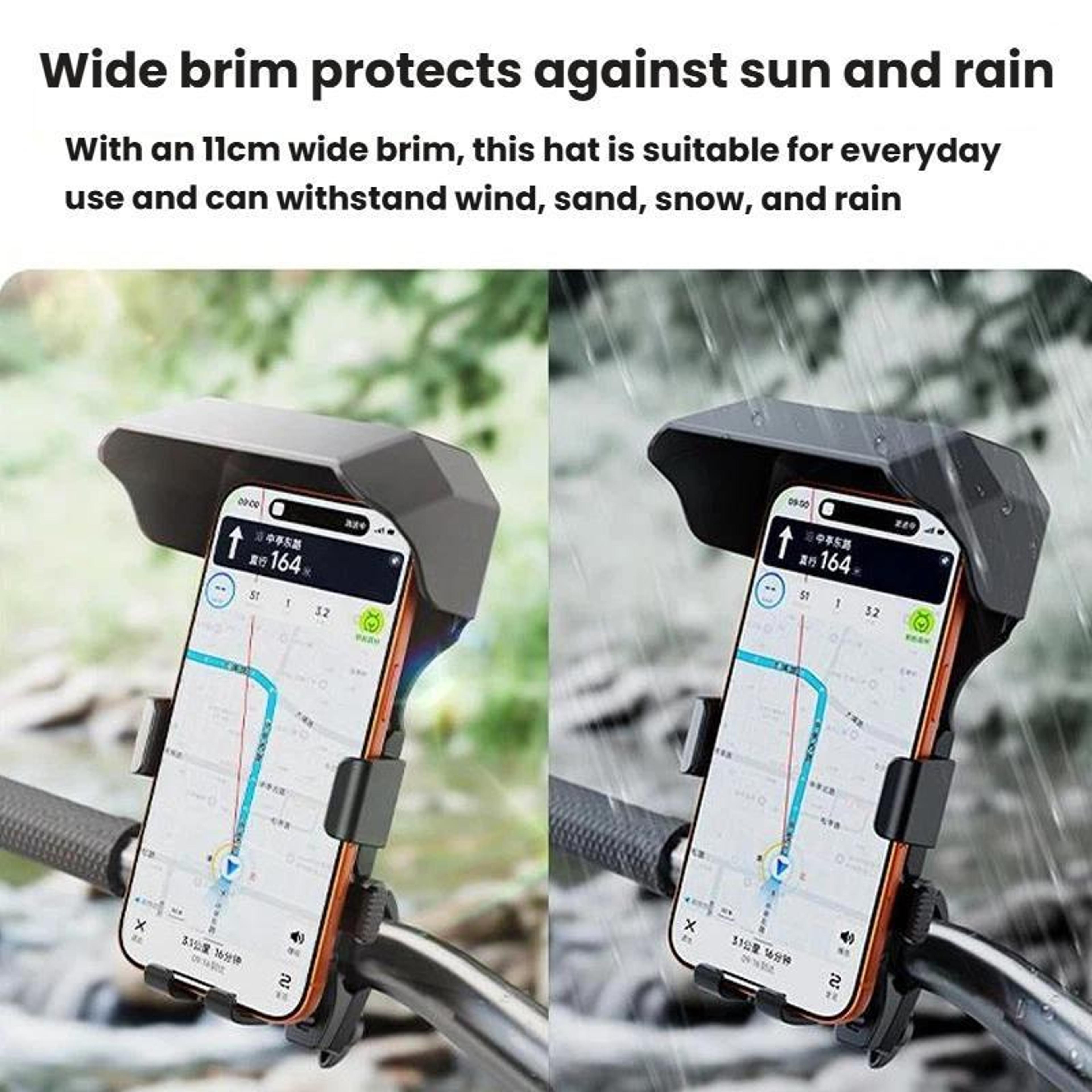 Universal Motorcycle Phone Mount With 360 Rotation Quick Release And Weather Visor 7