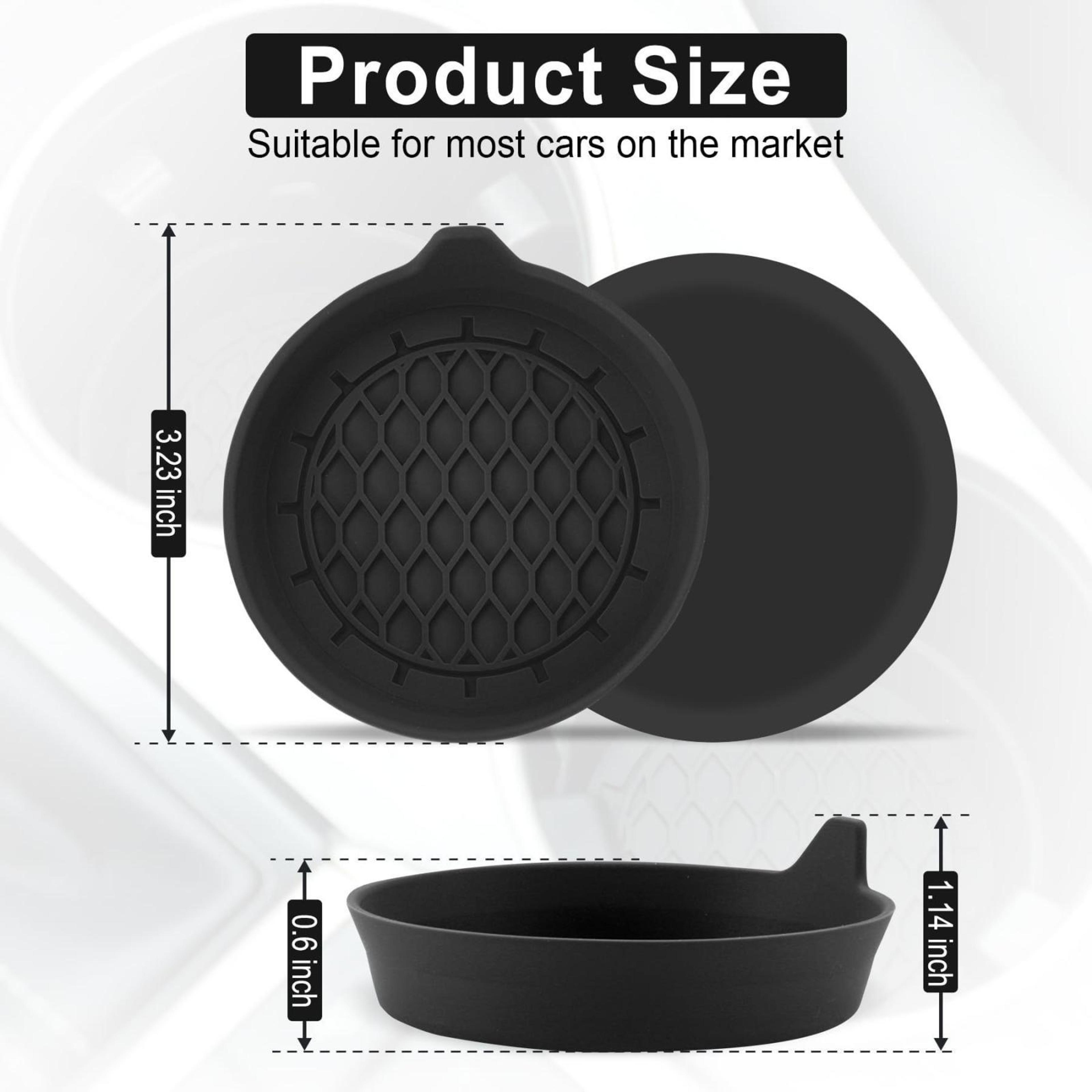 4PCS Silicone Car Cup Holder Coasters With Handle AntiSlip Car Coasters For Cleaner Quieter Drives 2