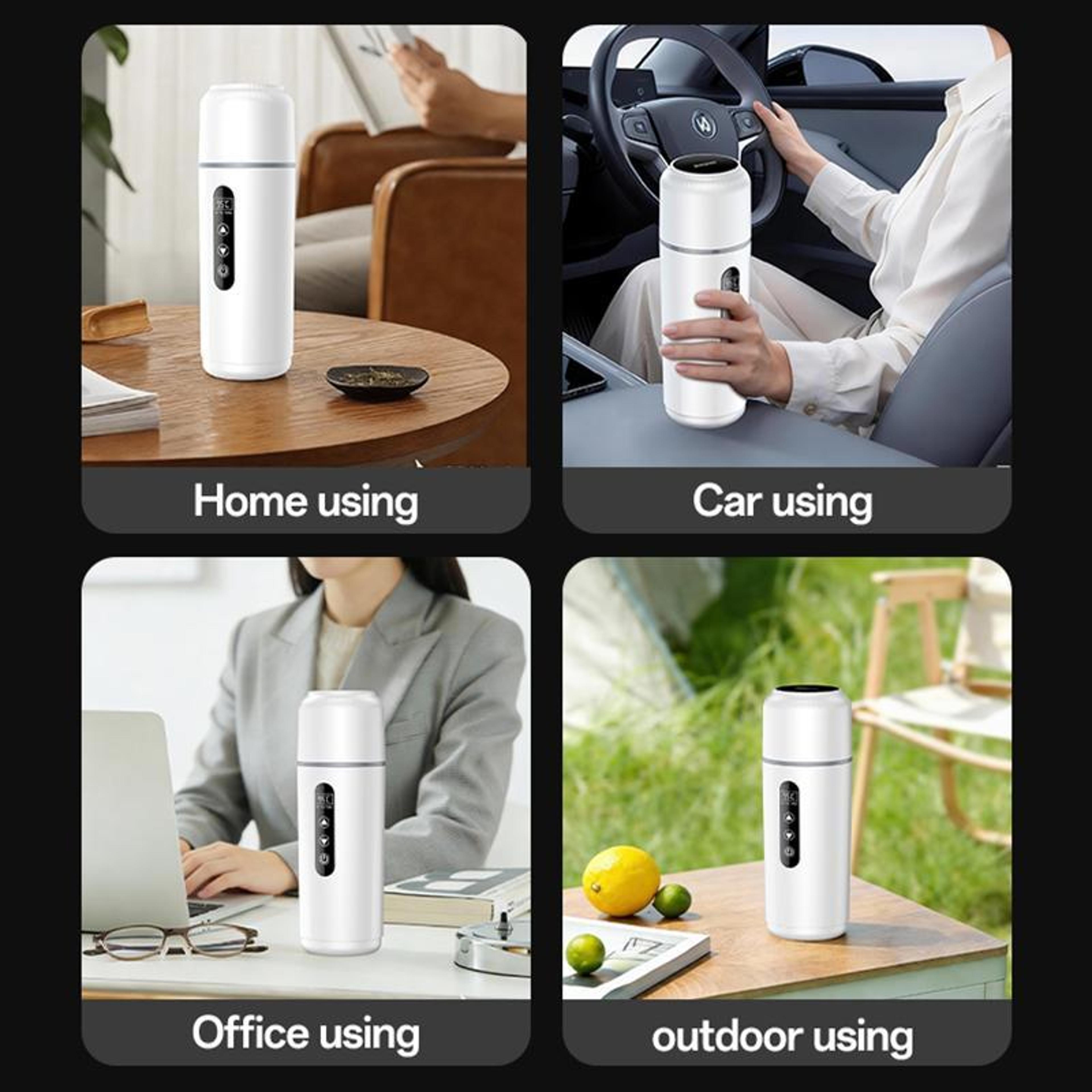 500ml Car Electric Kettle With Smart Temperature Display Portable Heating Cup 2