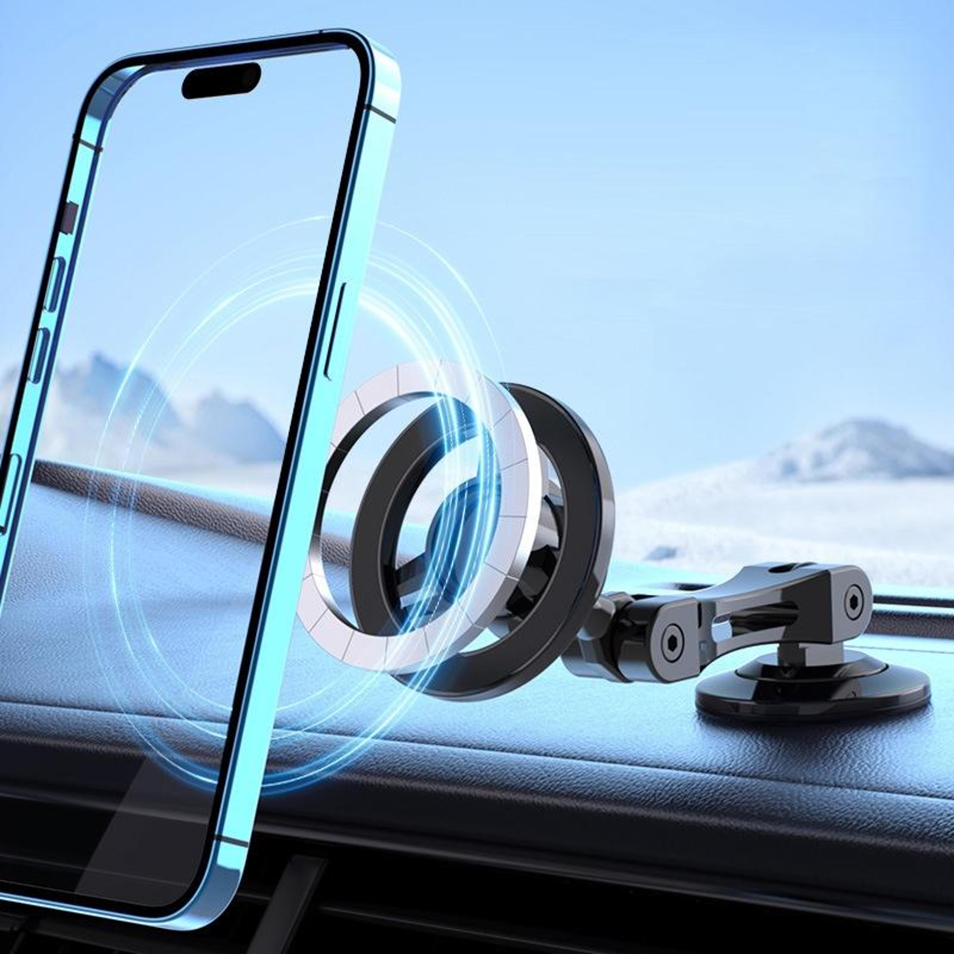 MagSafe Magnetic Car Phone Holder With 360 Rotation And Foldable Adjustable Mount 8