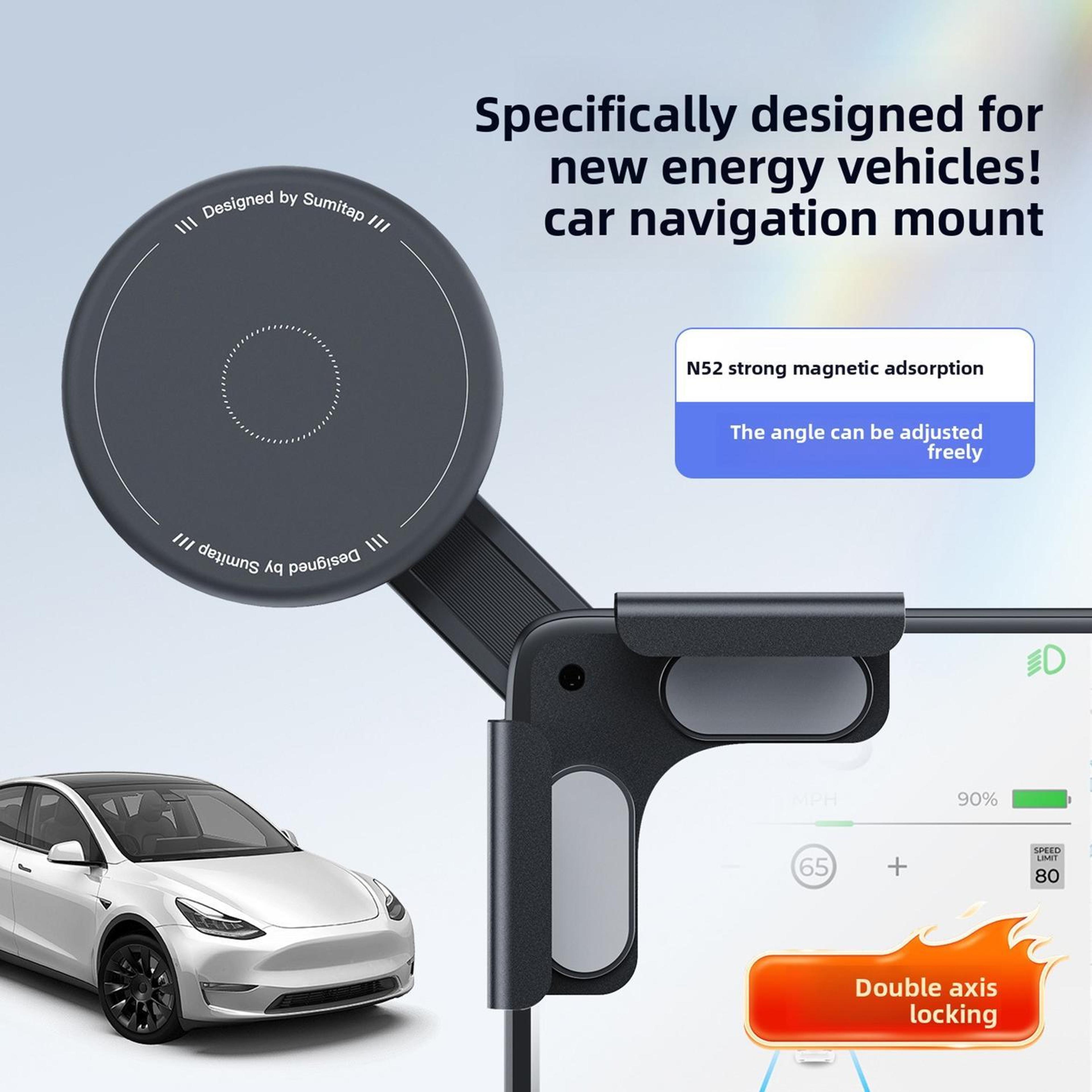 Magnetic Car Phone Mount With 360 Rotation For EV Display Screens 1