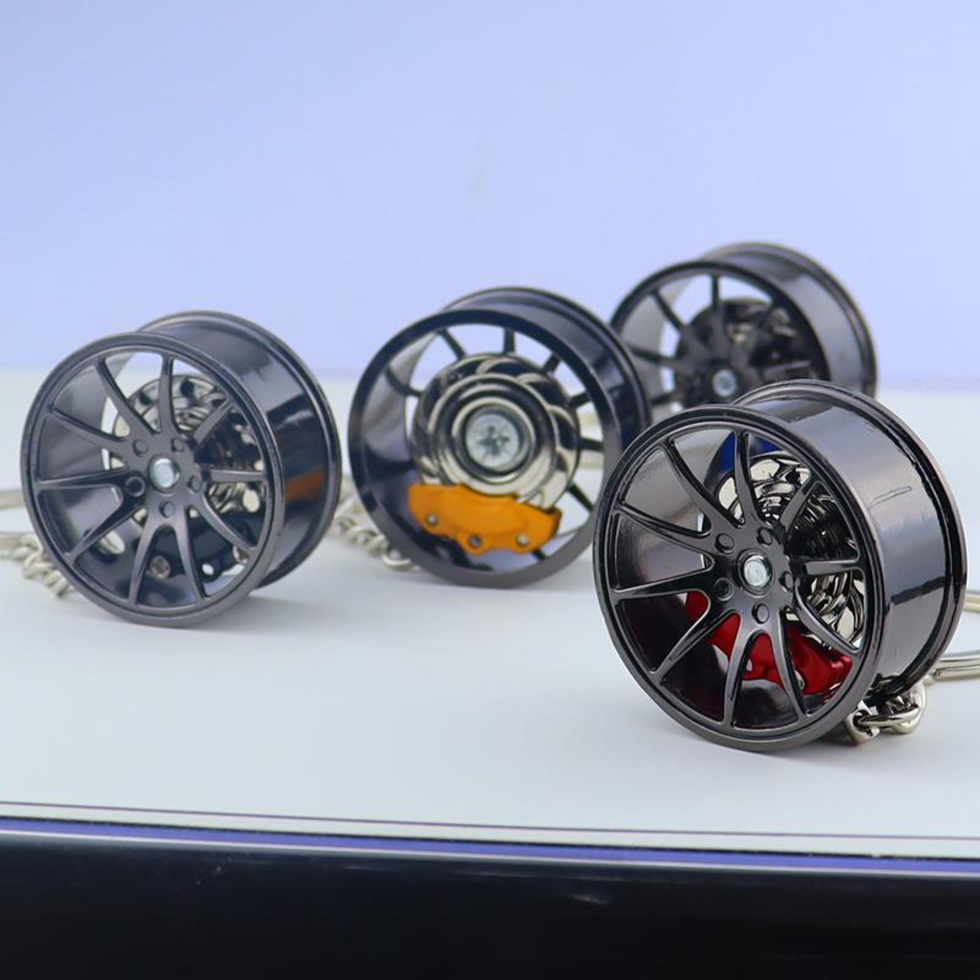 Metal Wheel Hub Brake Disc Car Keychain For Auto Enthusiasts 2