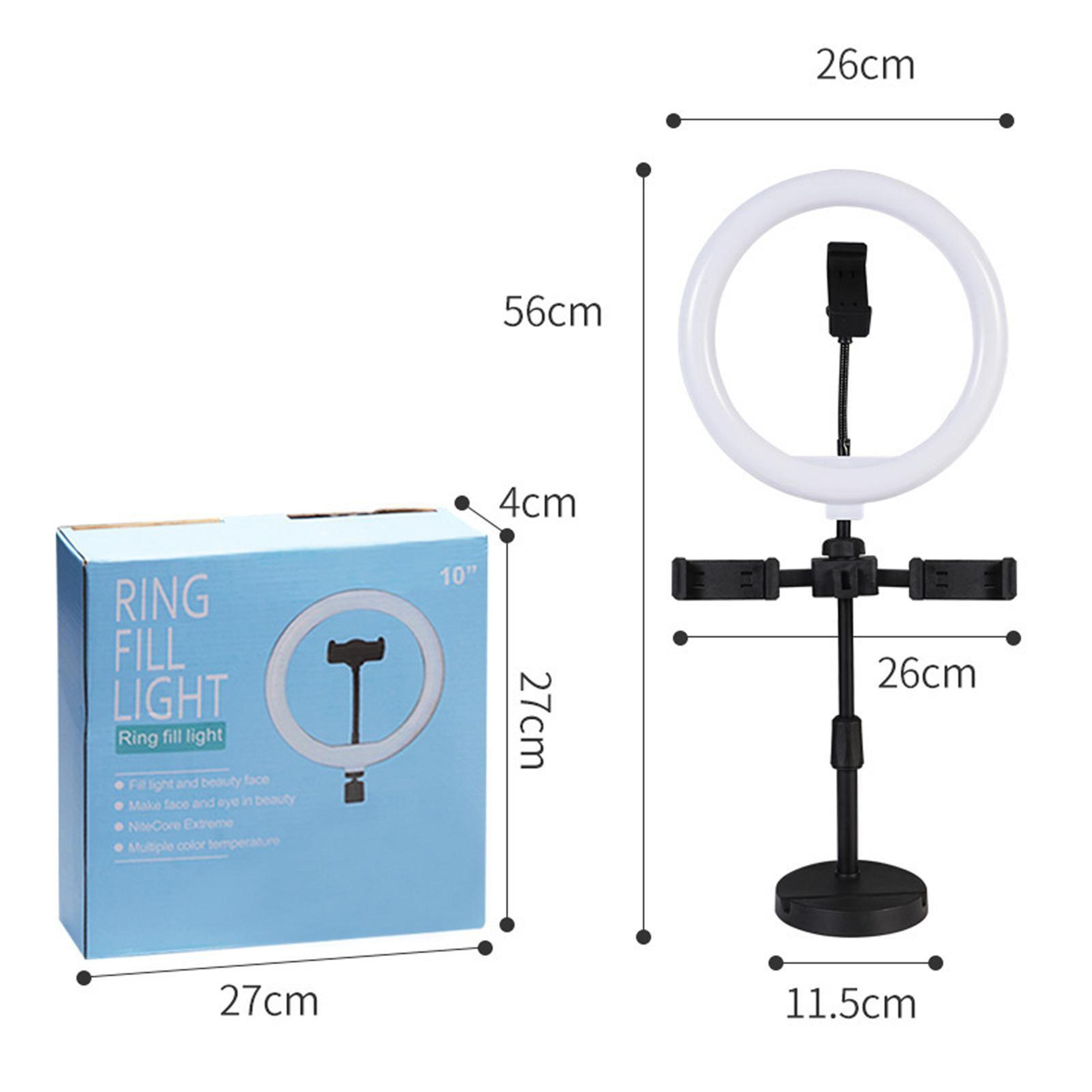 10 Inch Ring Light With Phone Holder TripleMount Live Streaming Stand 2