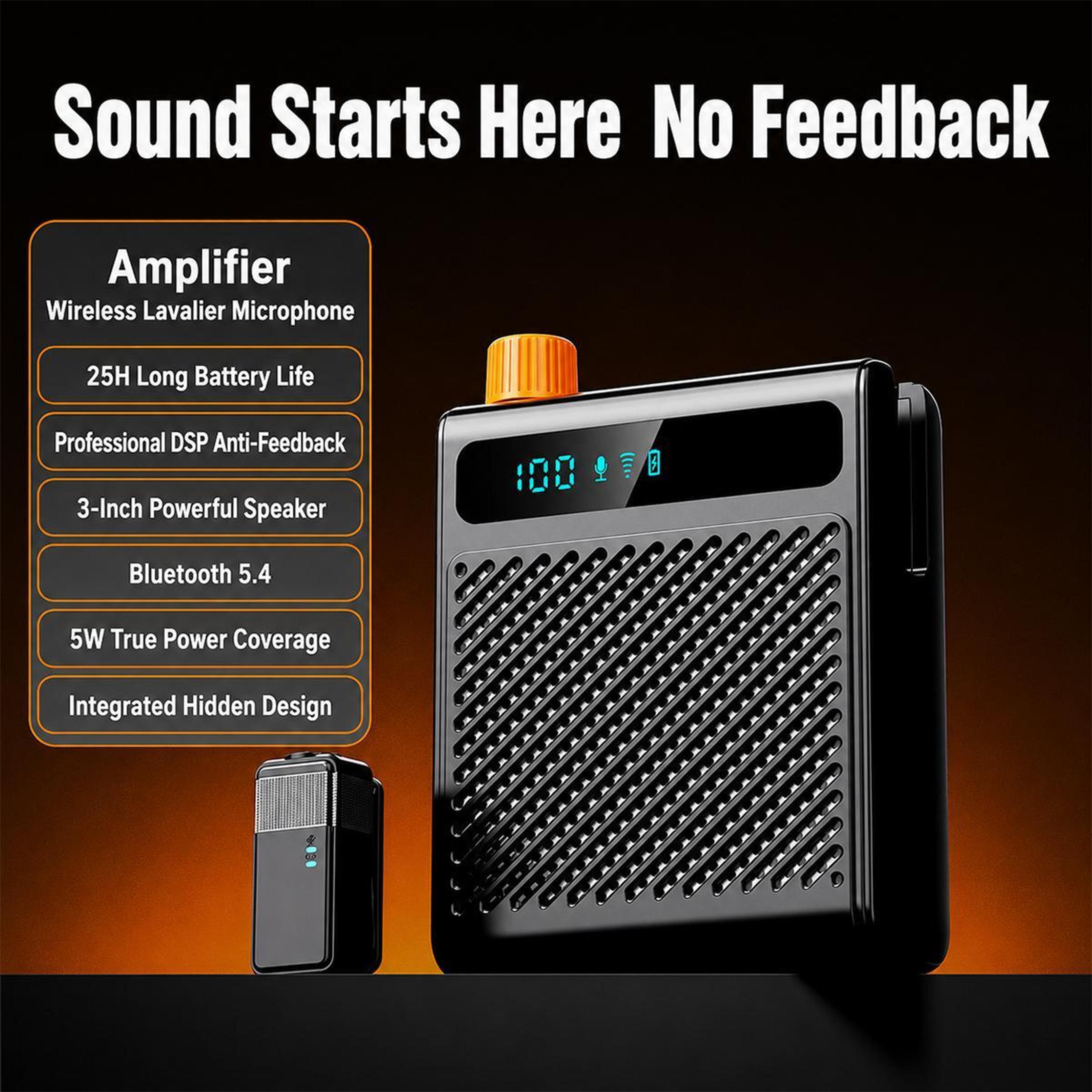 KY300 Portable Voice Amplifier With Wireless Lavalier Microphone 1