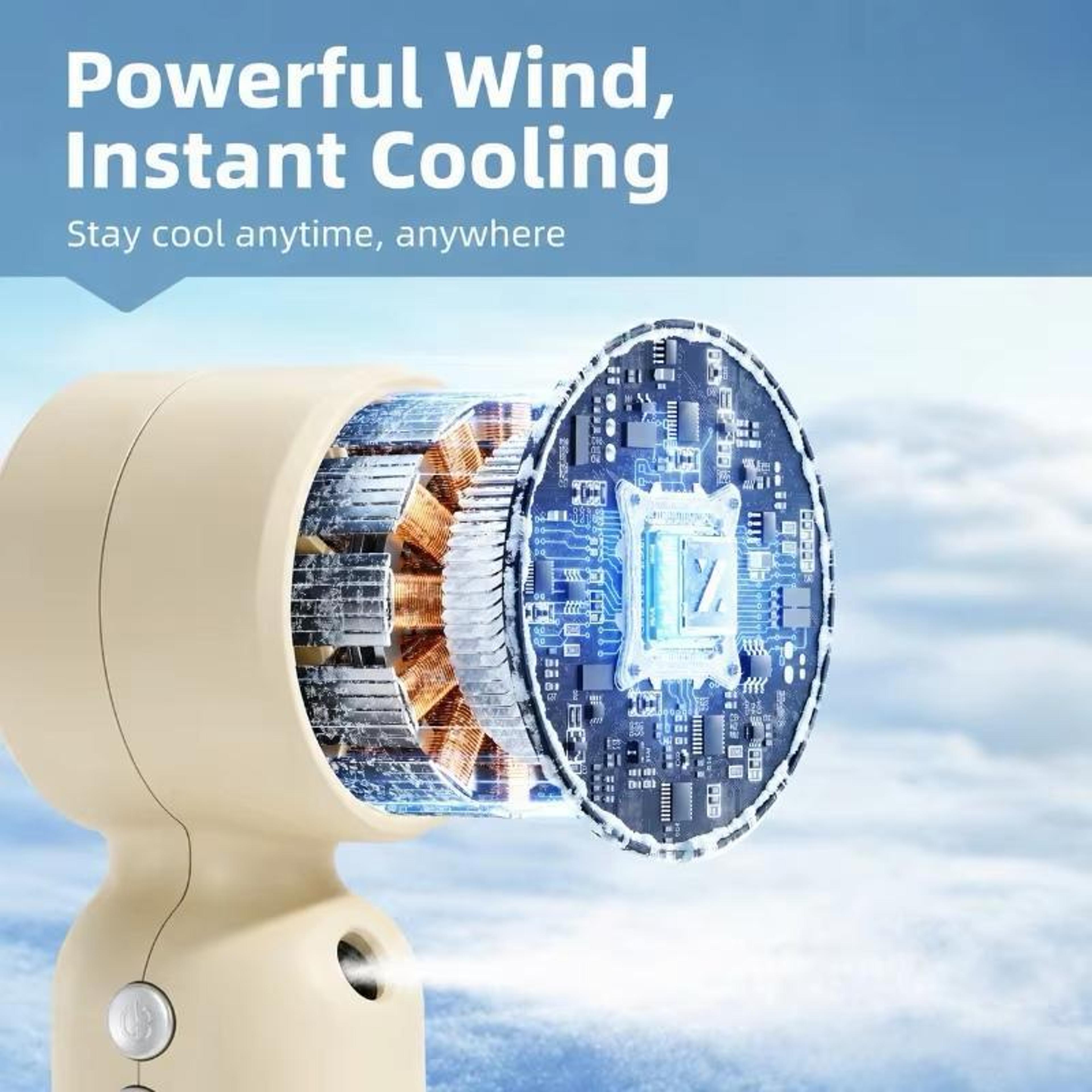 HY19 Handheld Misting Fan With 4Speed Cooling And Fine Mist 6