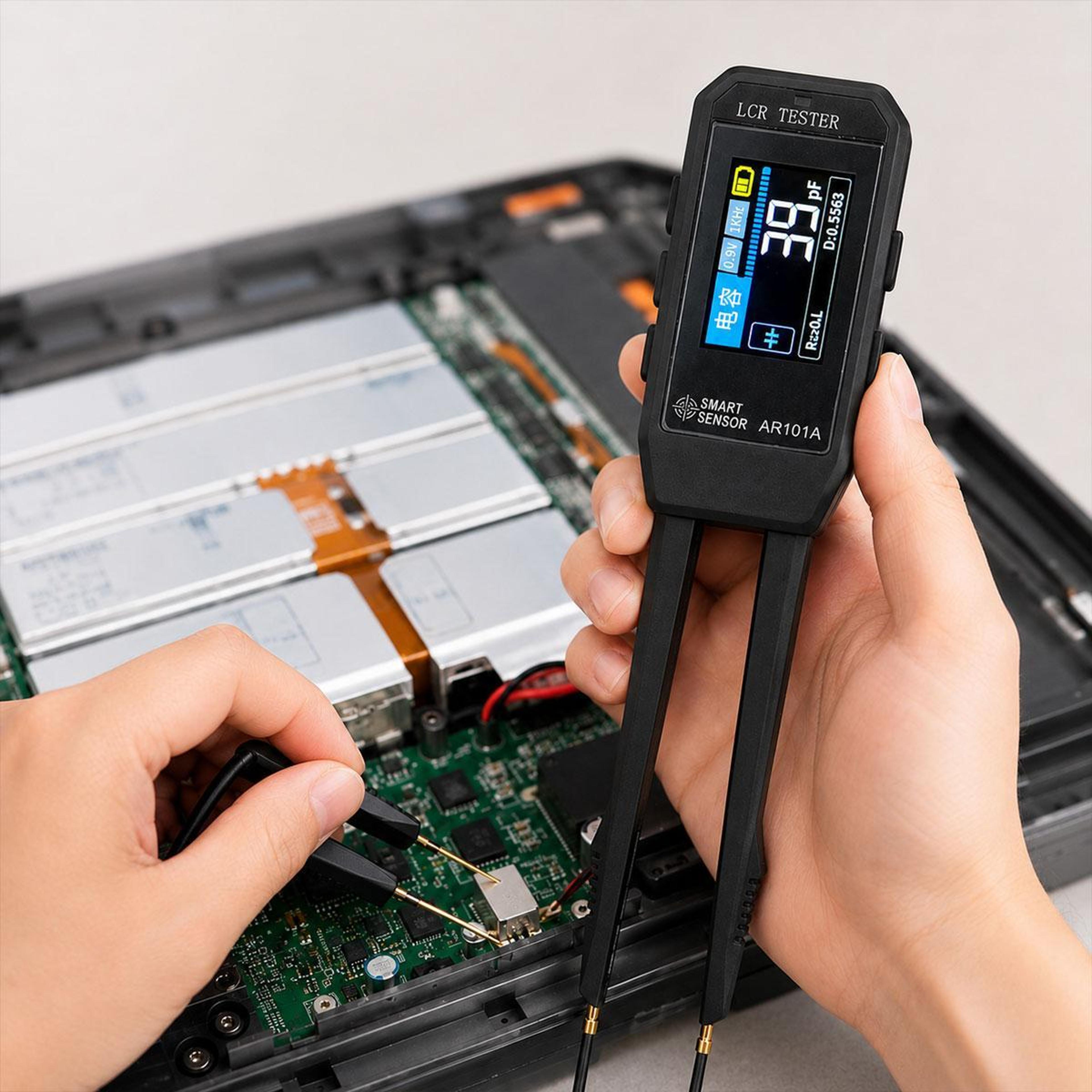 SMART SENSOR Digital LCR Tweezers SMD Component Tester With Auto Detection 0