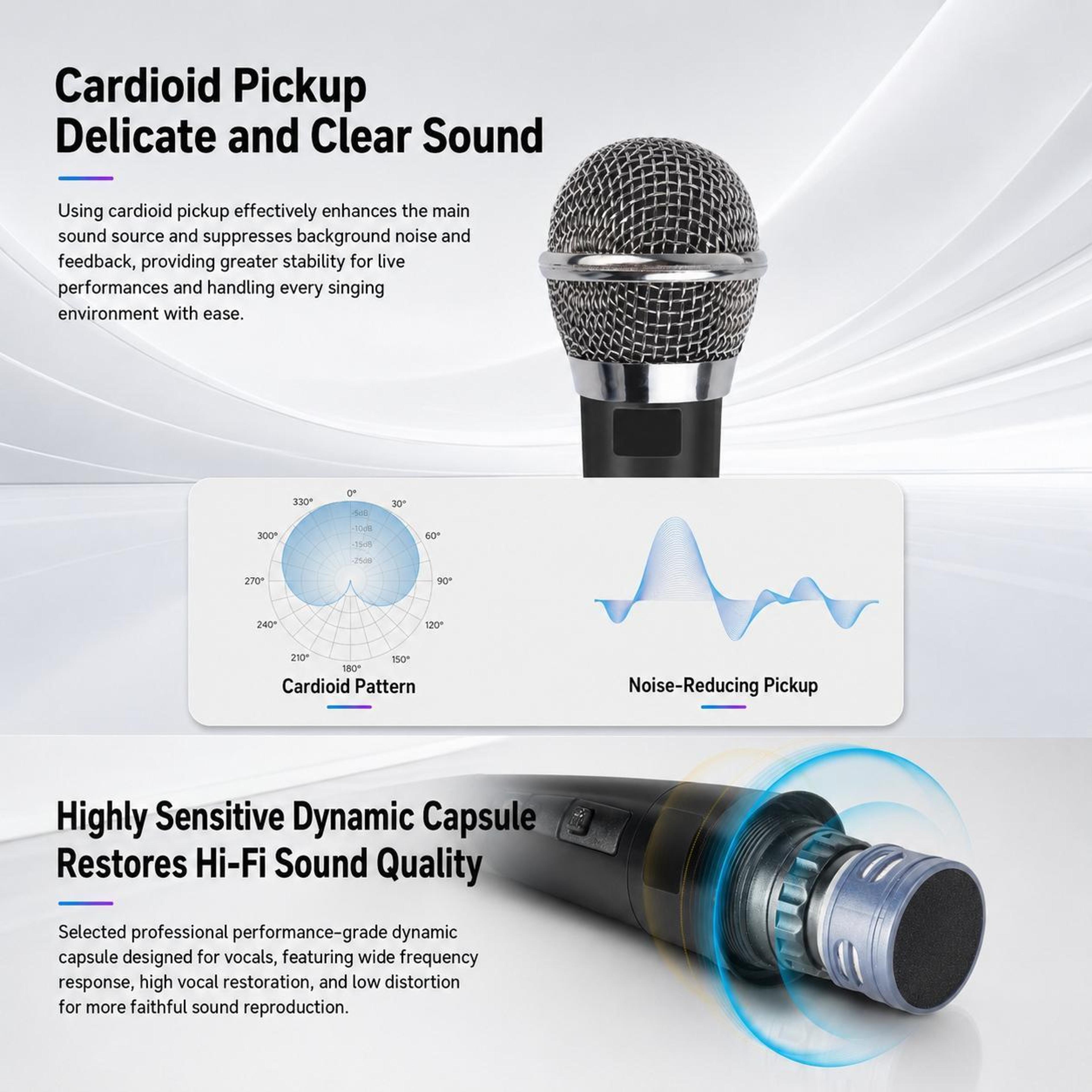 YS226 Wired Dynamic Microphone With 635mm Plug And 3m Cable For Karaoke 7