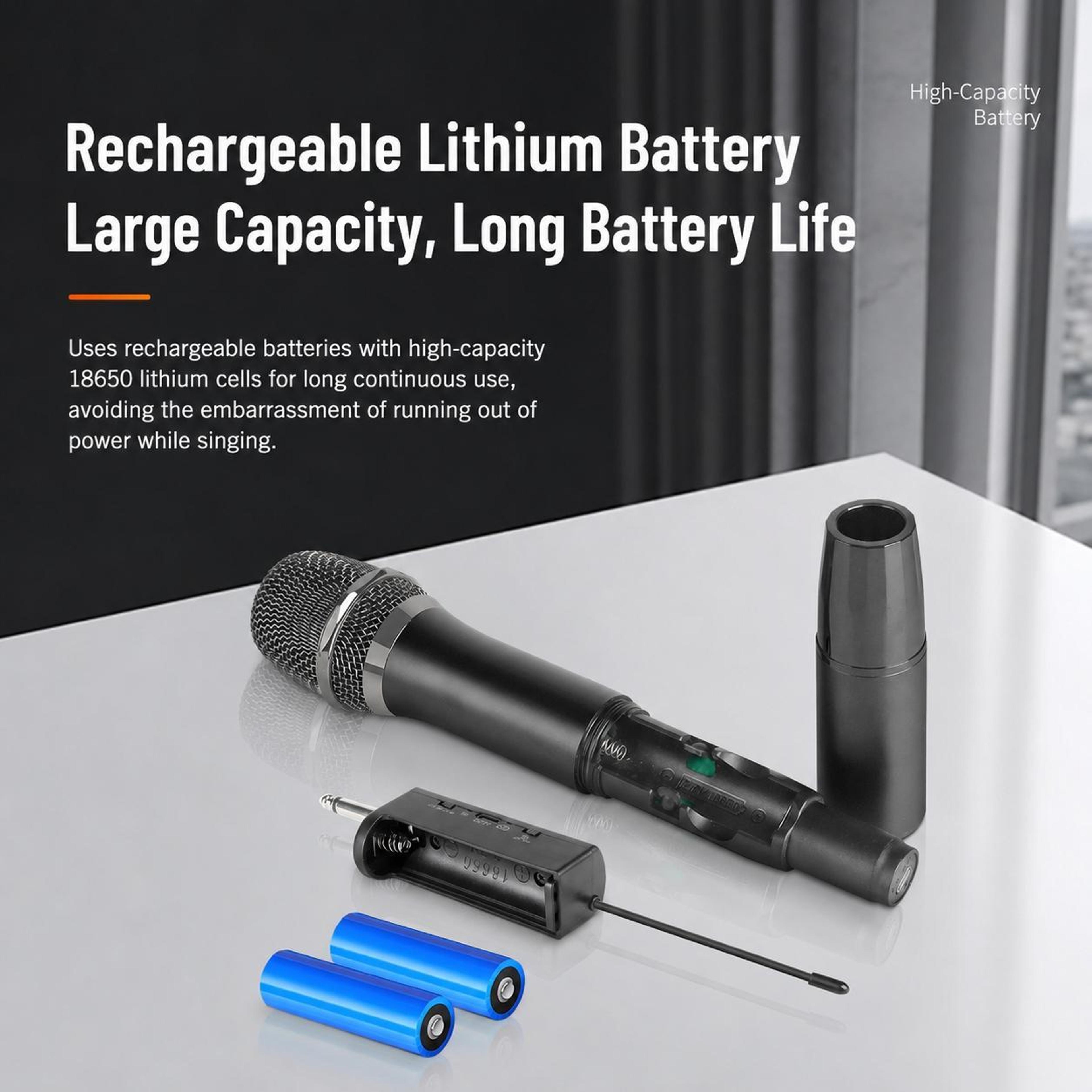 E11 UHF Wireless Microphone With Rechargeable Dynamic Handheld Mic And Receiver 9