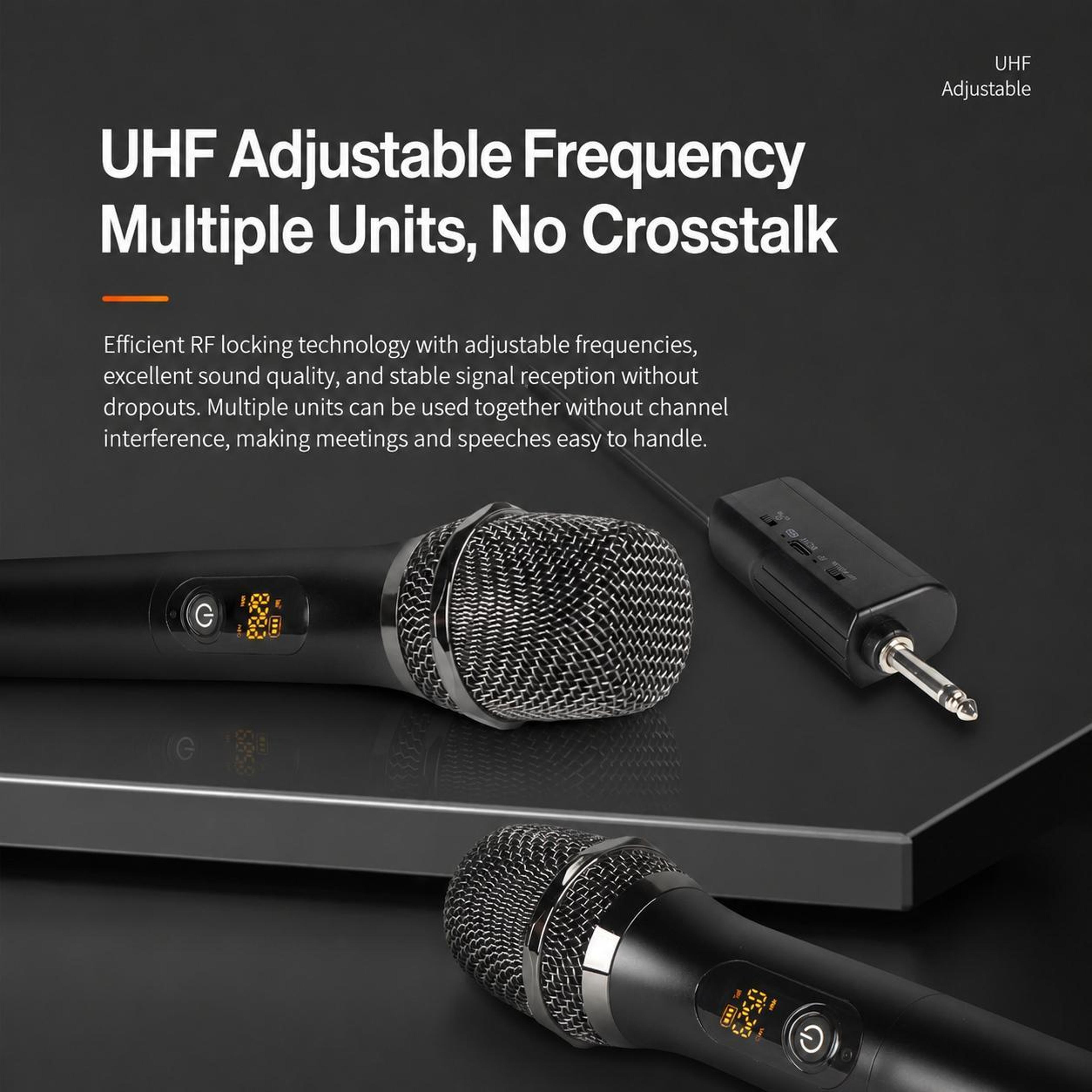 E11 UHF Wireless Microphone With Rechargeable Dynamic Handheld Mic And Receiver 5