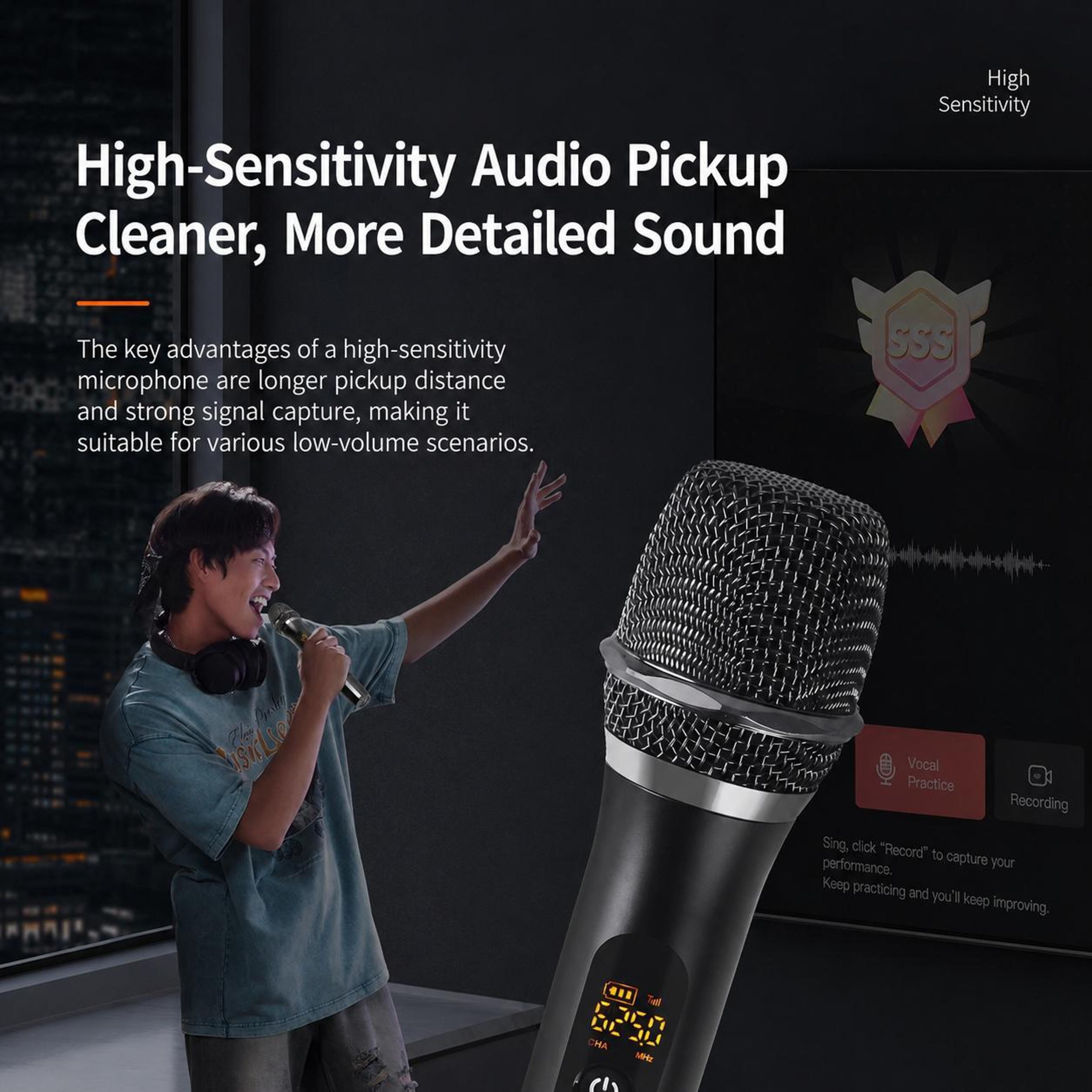 E11 UHF Wireless Microphone With Rechargeable Dynamic Handheld Mic And Receiver 6