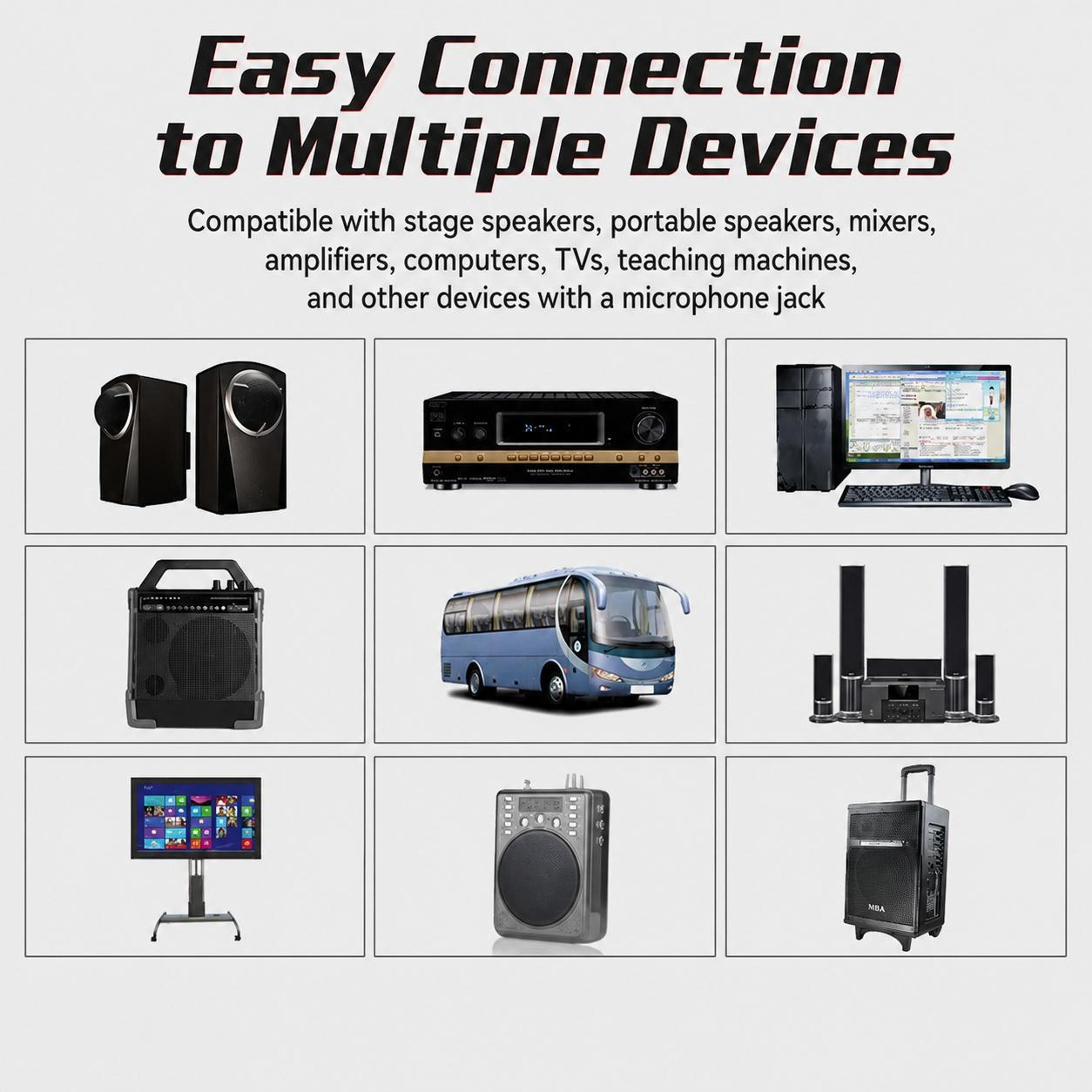 E8 VHF Wireless Microphone With Noise Reduction And 50m Range 12