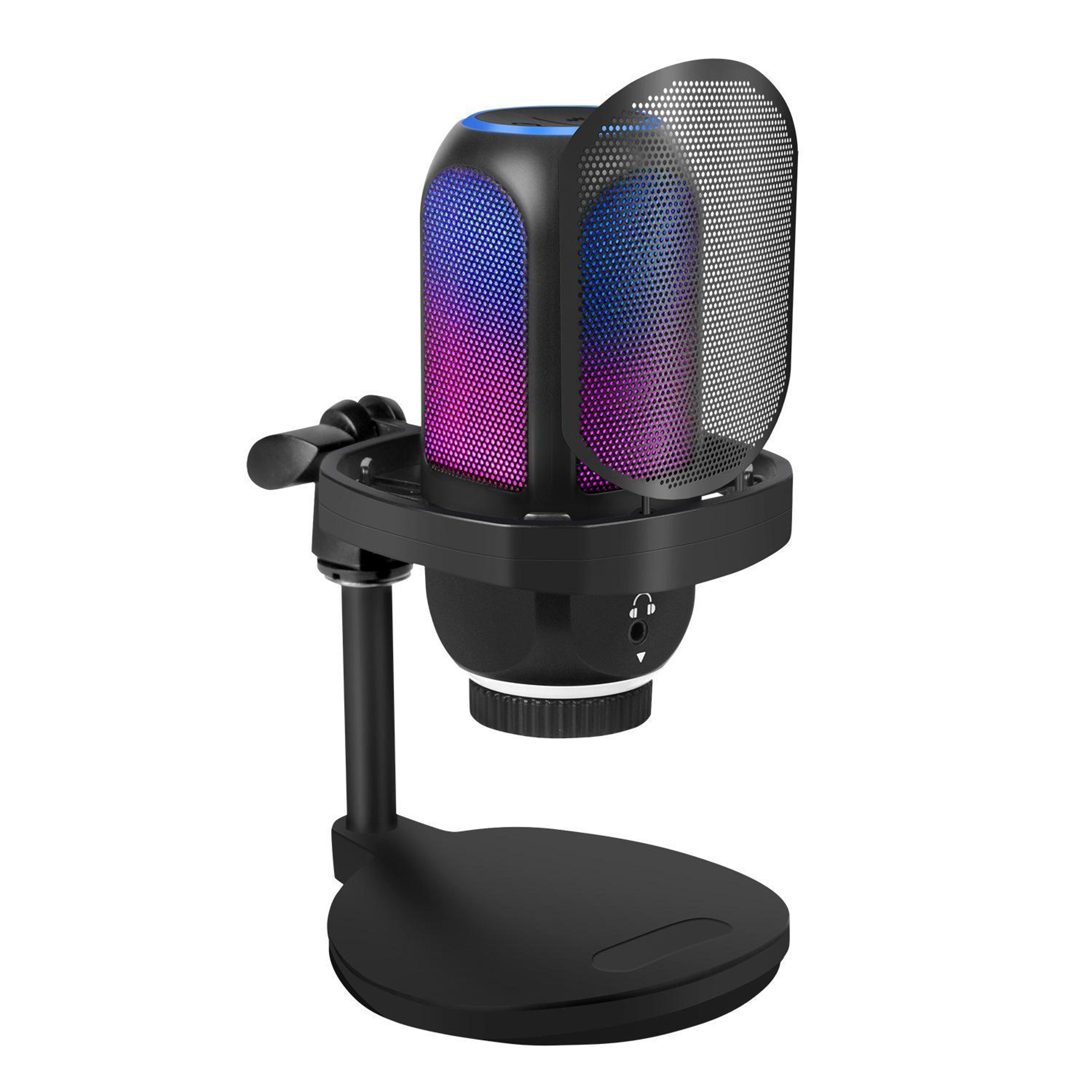 AI Noise Reduction USB Condenser Microphone With RGB Lighting And Adjustable Boom Arm 15