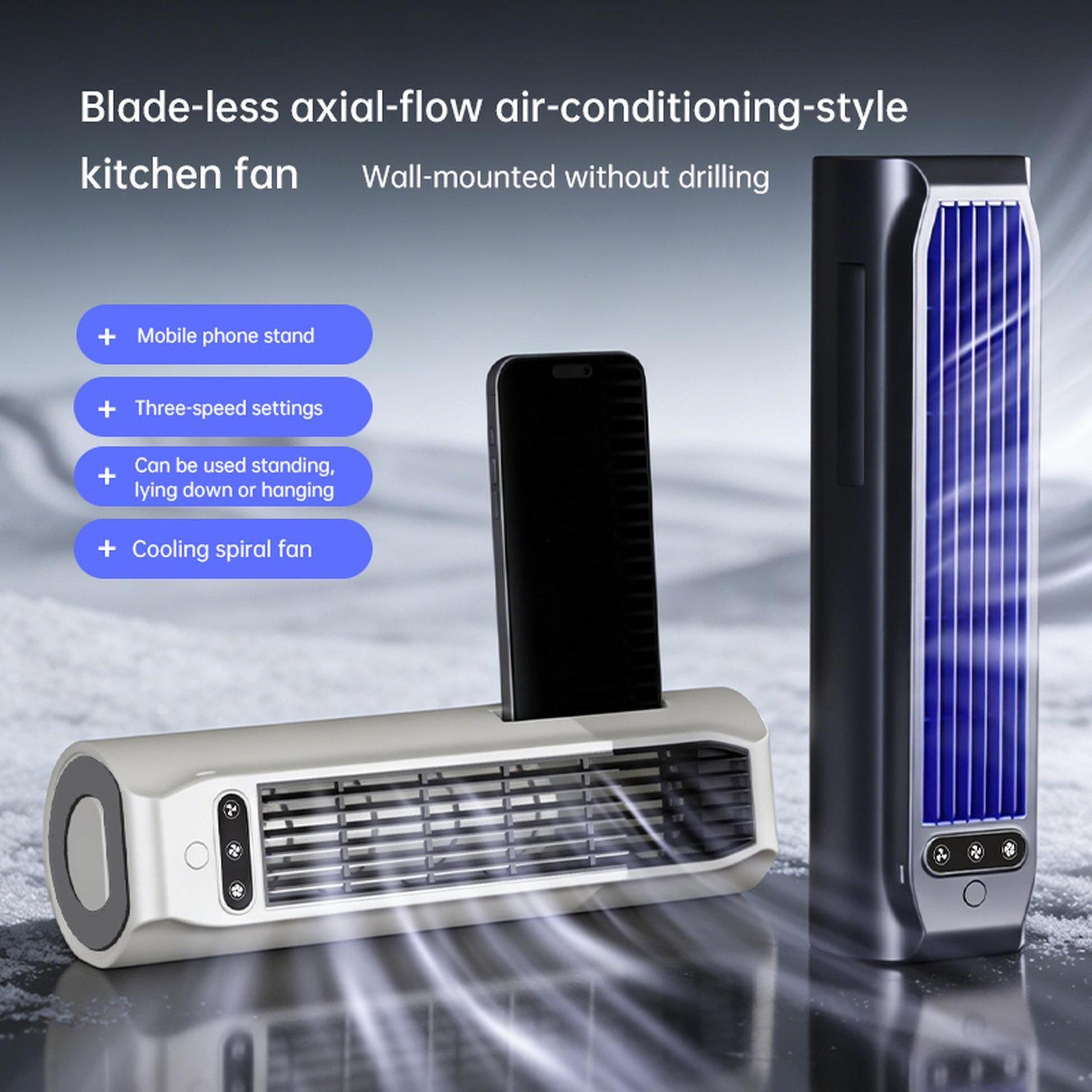 E7 Portable Tower Fan With Digital Display Wall Mounted Fan Design And Phone Holder 2
