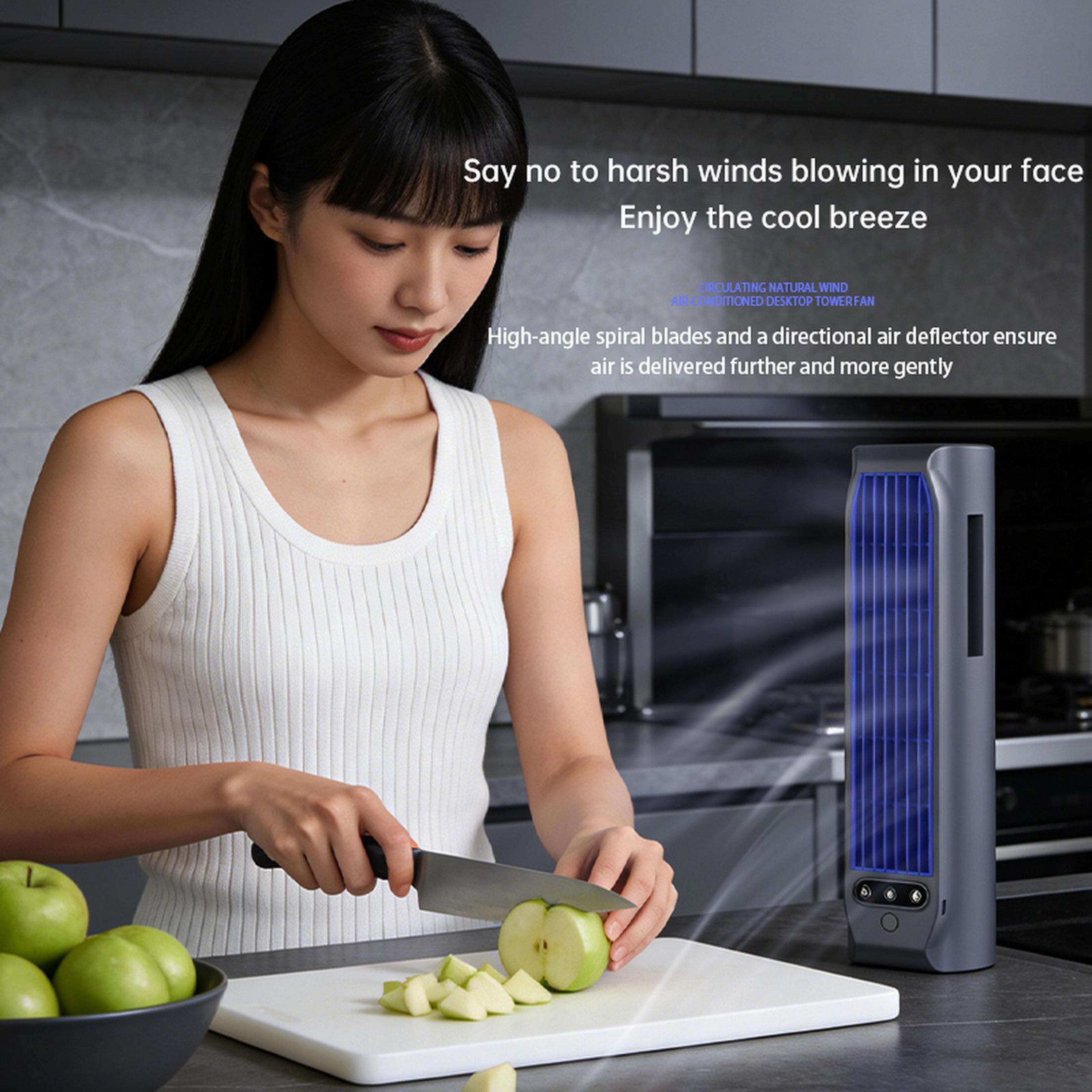 E7 Portable Tower Fan With Digital Display Wall Mounted Fan Design And Phone Holder 13
