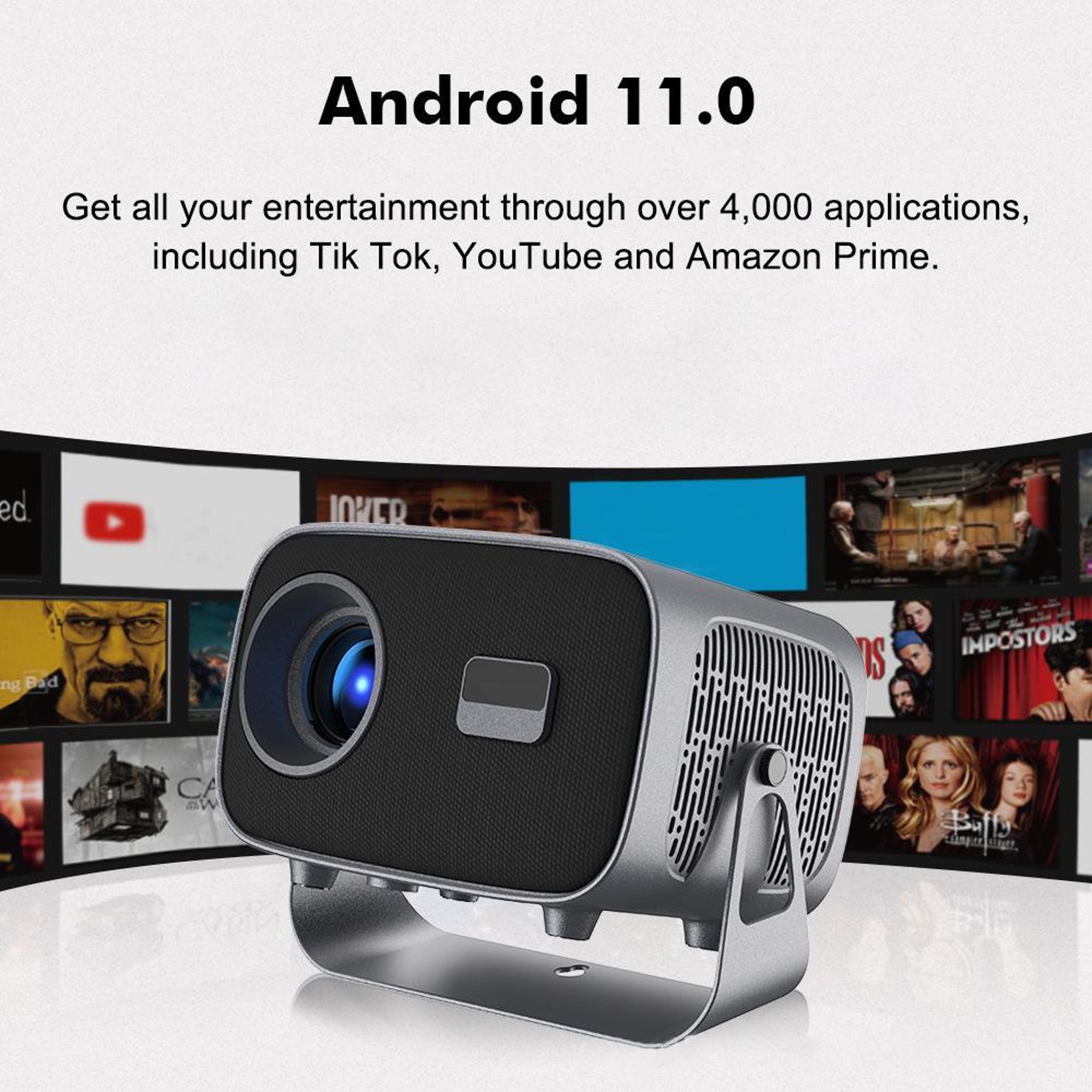 A10 Plus Android 11 Projector With 360 Degree Rotation WiFi 6 Auto Keystone And Motorized Focus 6