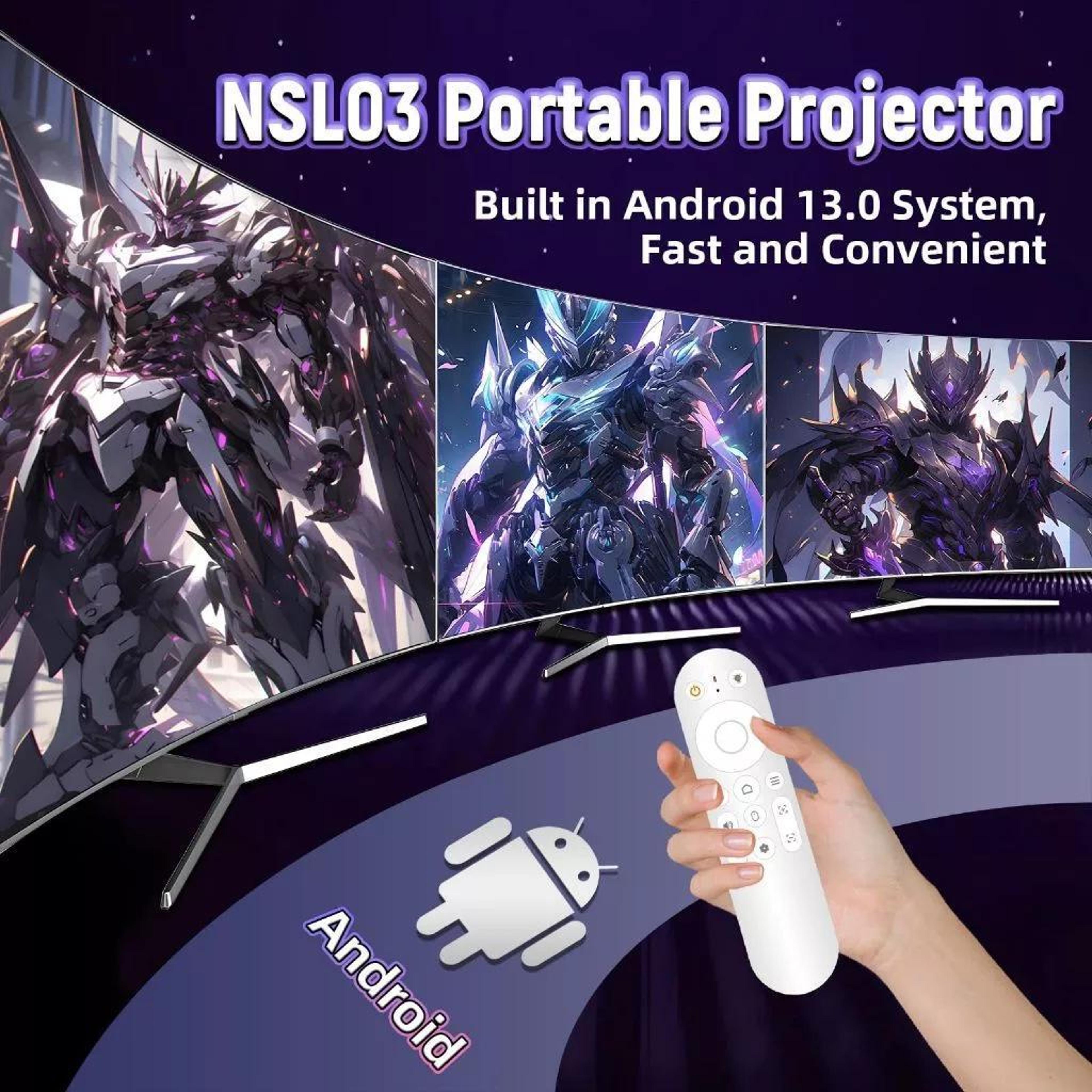 1080P Smart Projector With Auto Focus WiFi 6 And Ambient Light 5