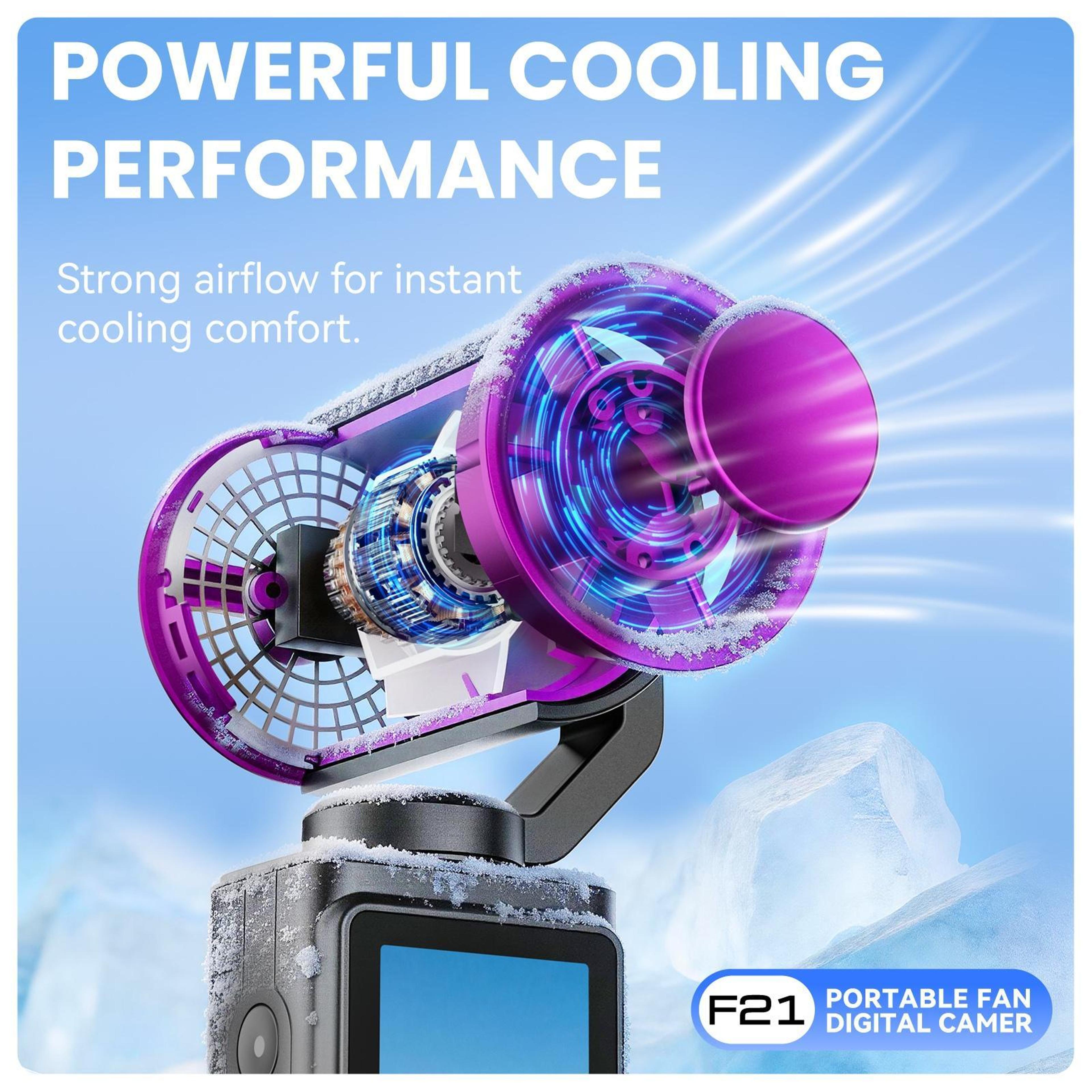 Vlog Camera With Handheld Fan 197Inch IPS Screen And 270 Rotating Lens 7