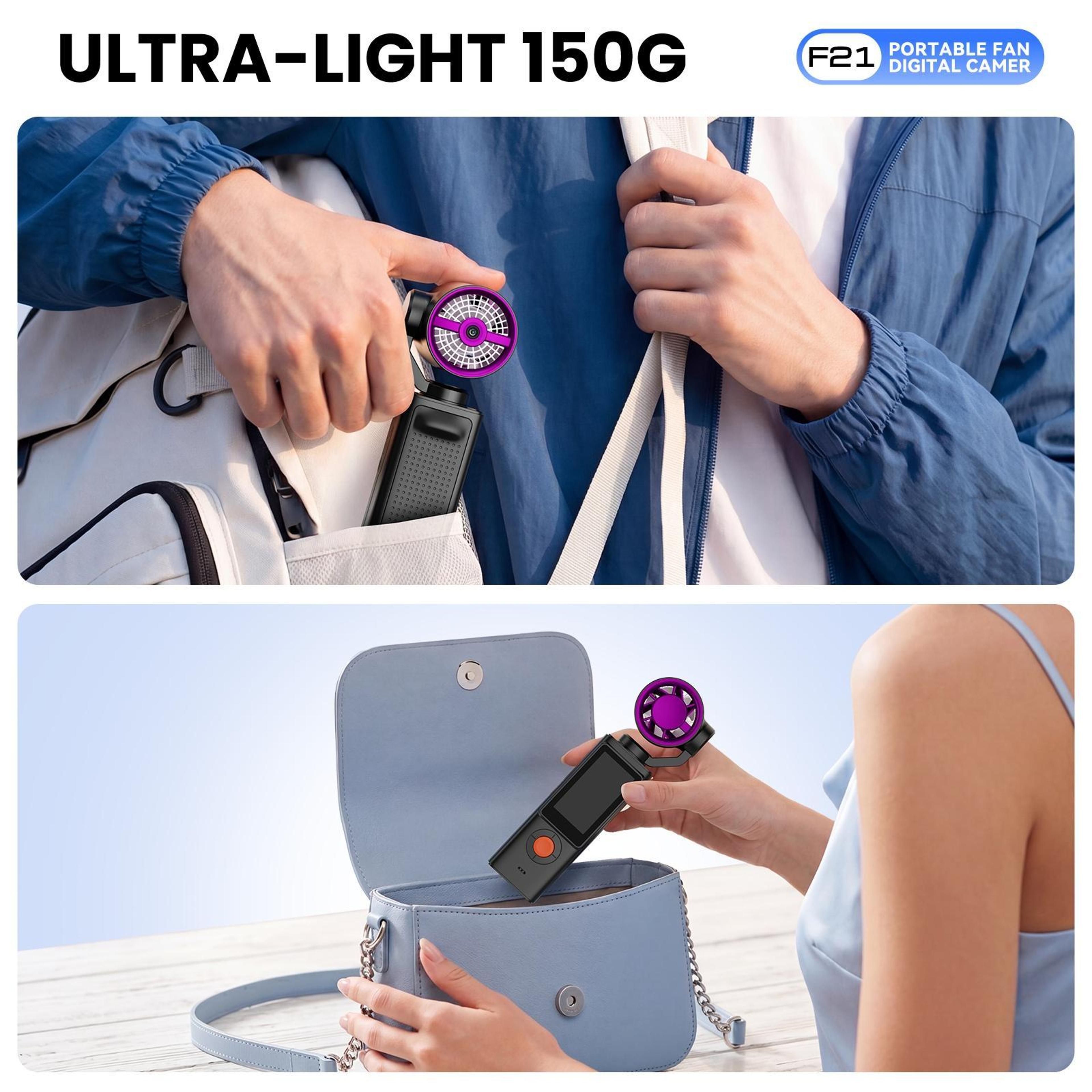 Vlog Camera With Handheld Fan 197Inch IPS Screen And 270 Rotating Lens 12