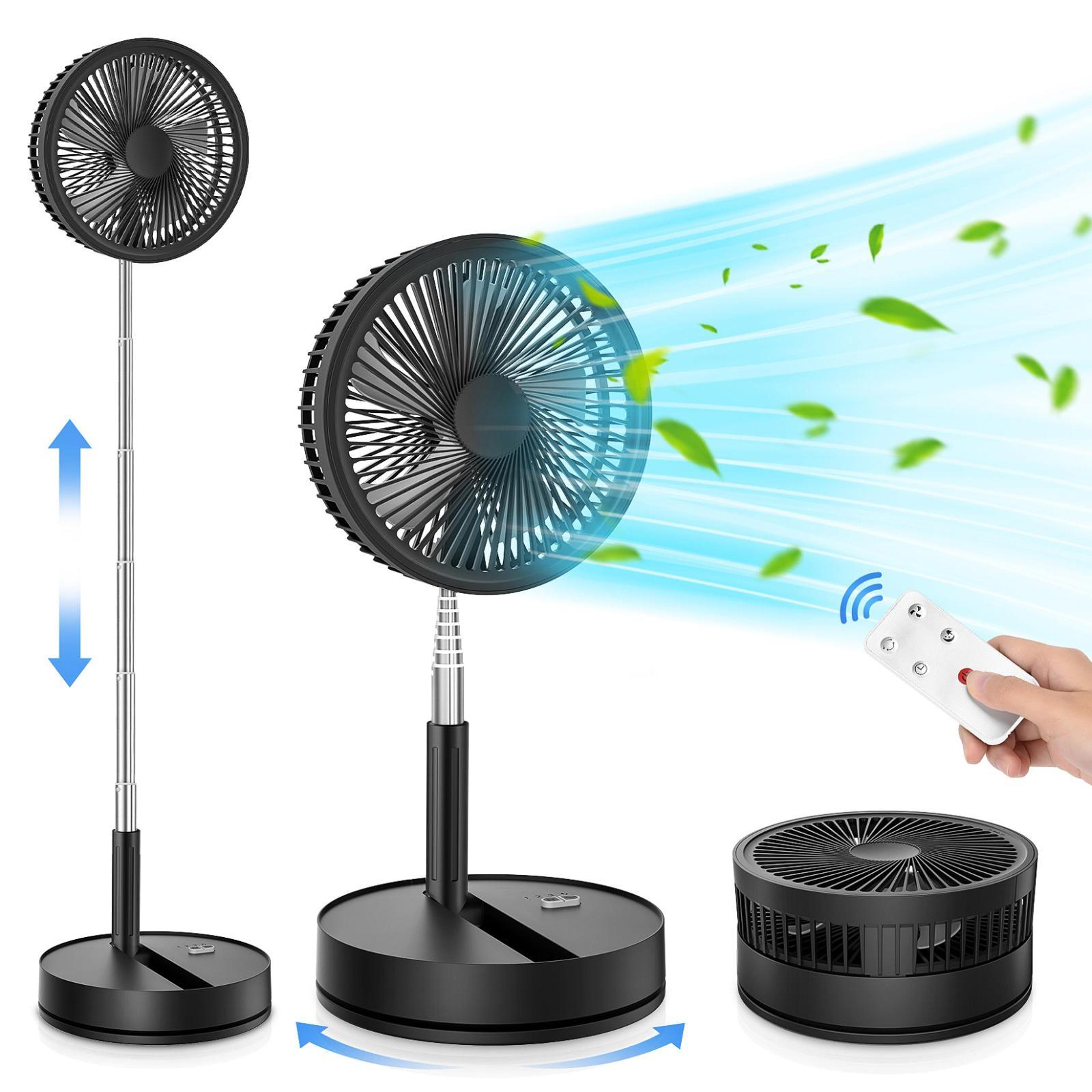 F9 Foldable Rechargeable Fan With 8000mAh Battery And Adjustable Height 9