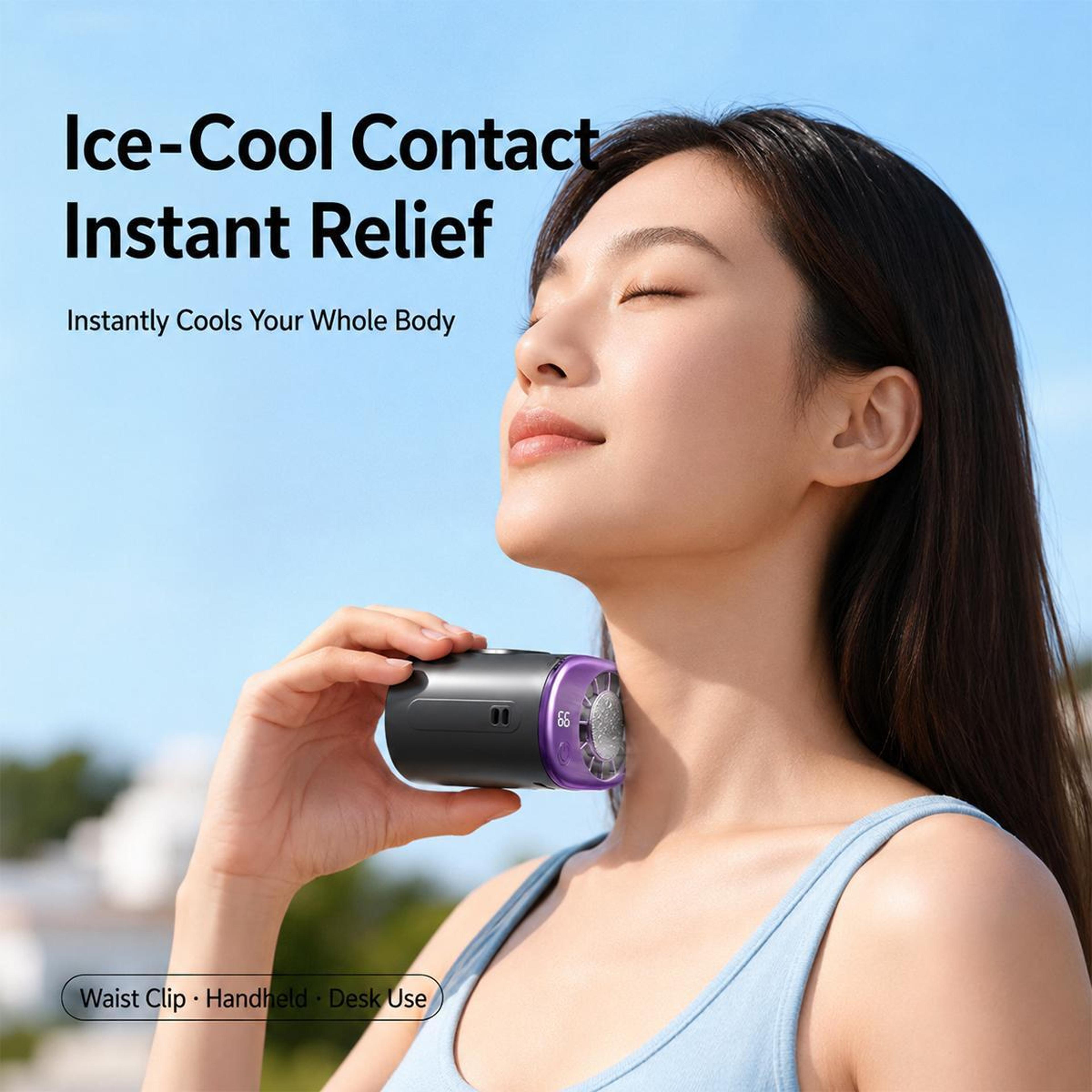 Portable Clip On Fan With Semiconductor Cooling 199 Speeds And USBC Rechargeable Battery 8